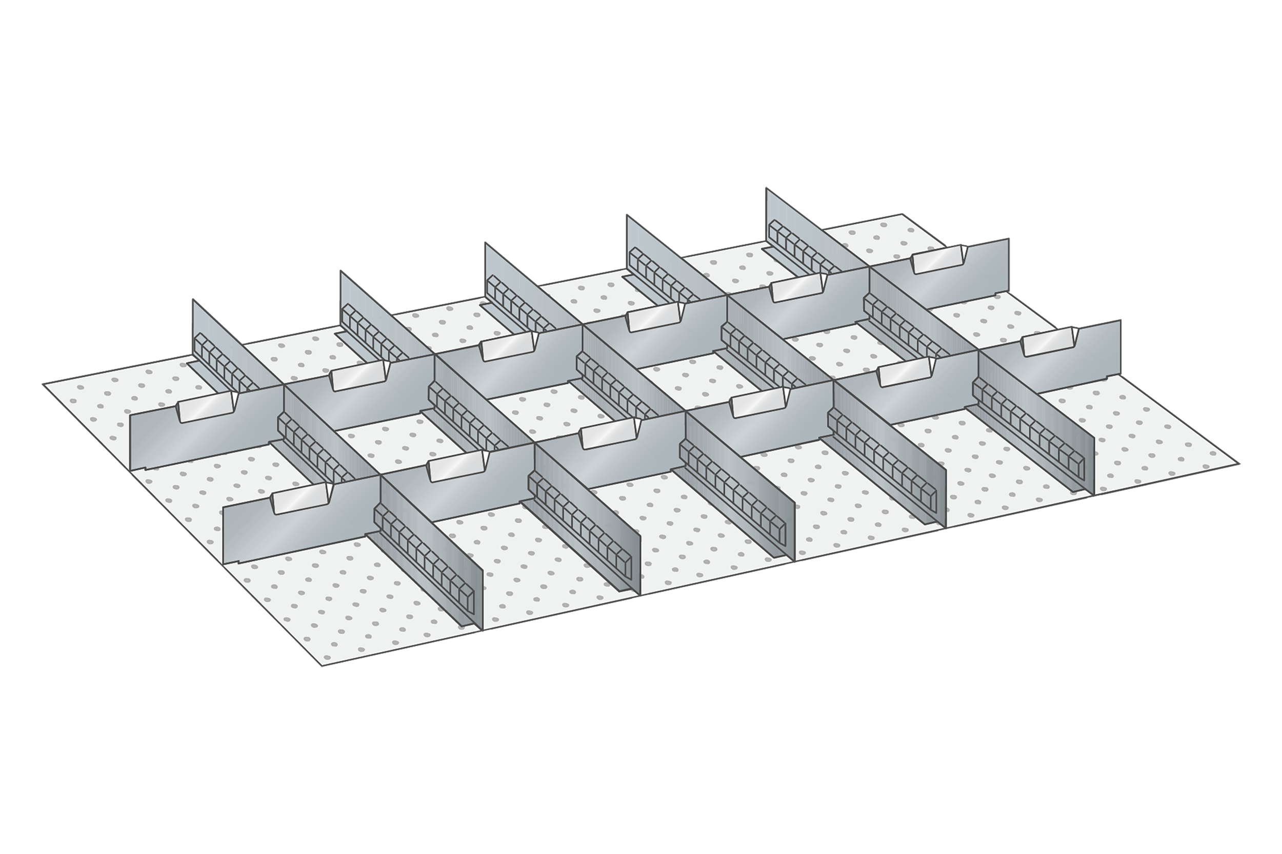 Lådinredning metall 154, 54x36, H=150mm