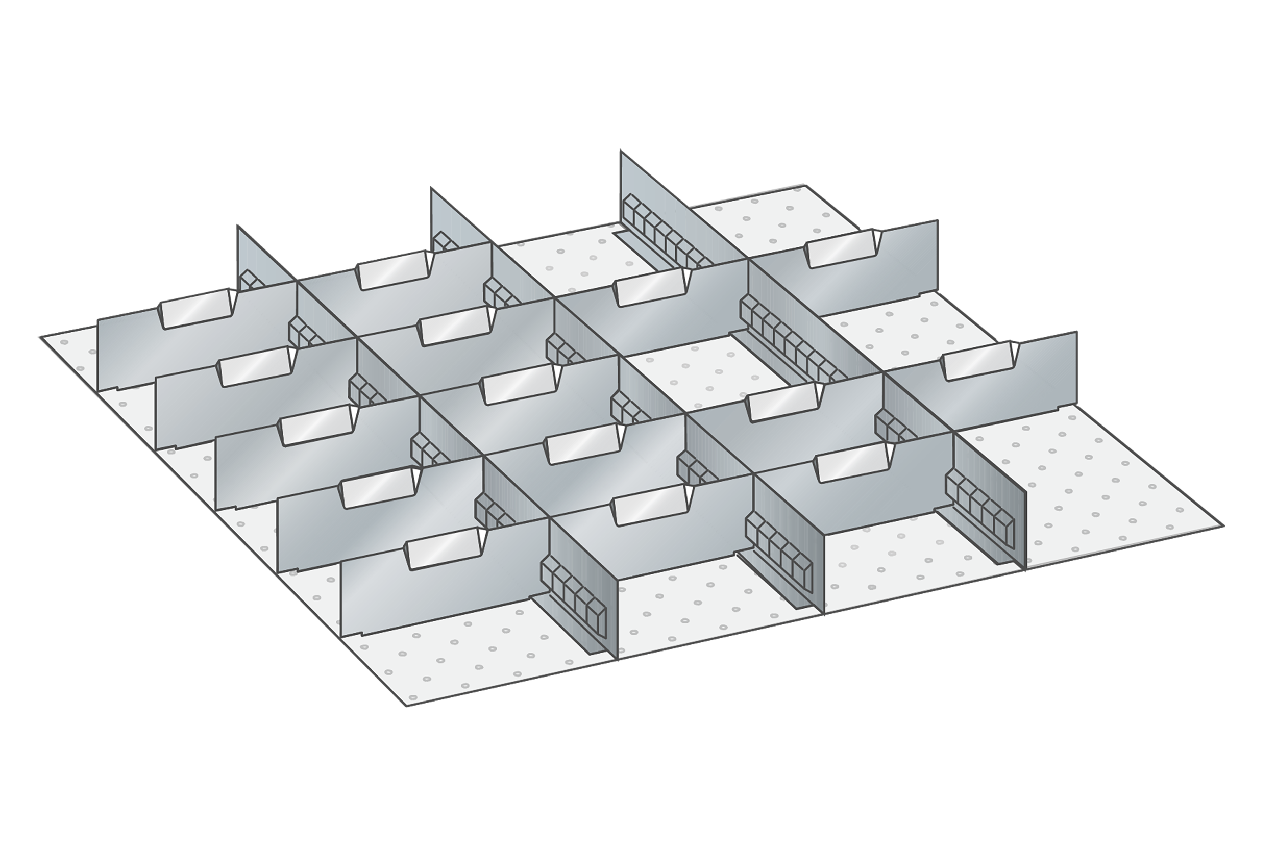 Lådinredning metall 134, 36x36, H=150mm