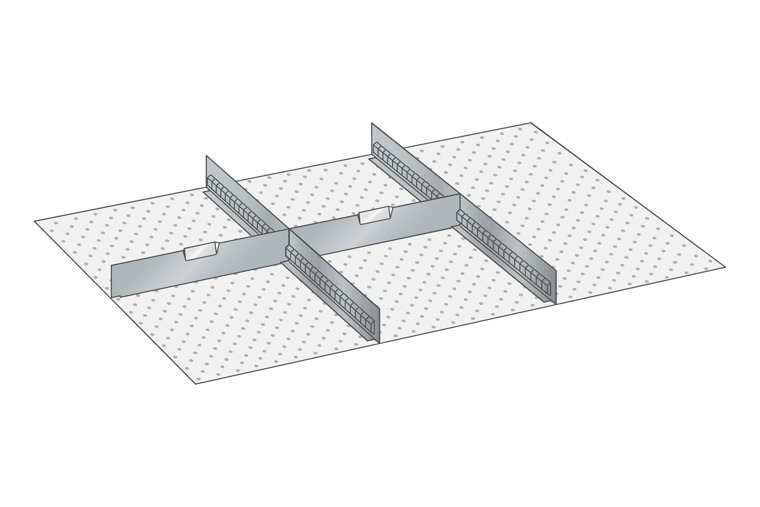 Lådinredning metall 144, 54x36, H=50mm