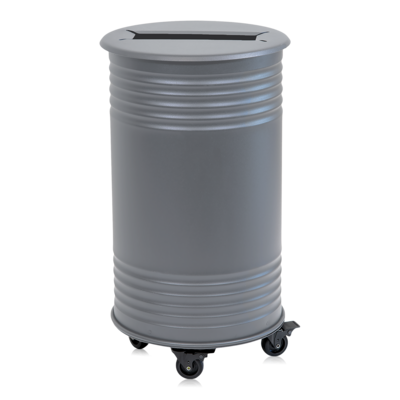 Avfallsbehållare Tin, Papper, Hjul, Grå