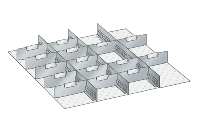 Lådinredning metall 123, 36x36, H=75mm