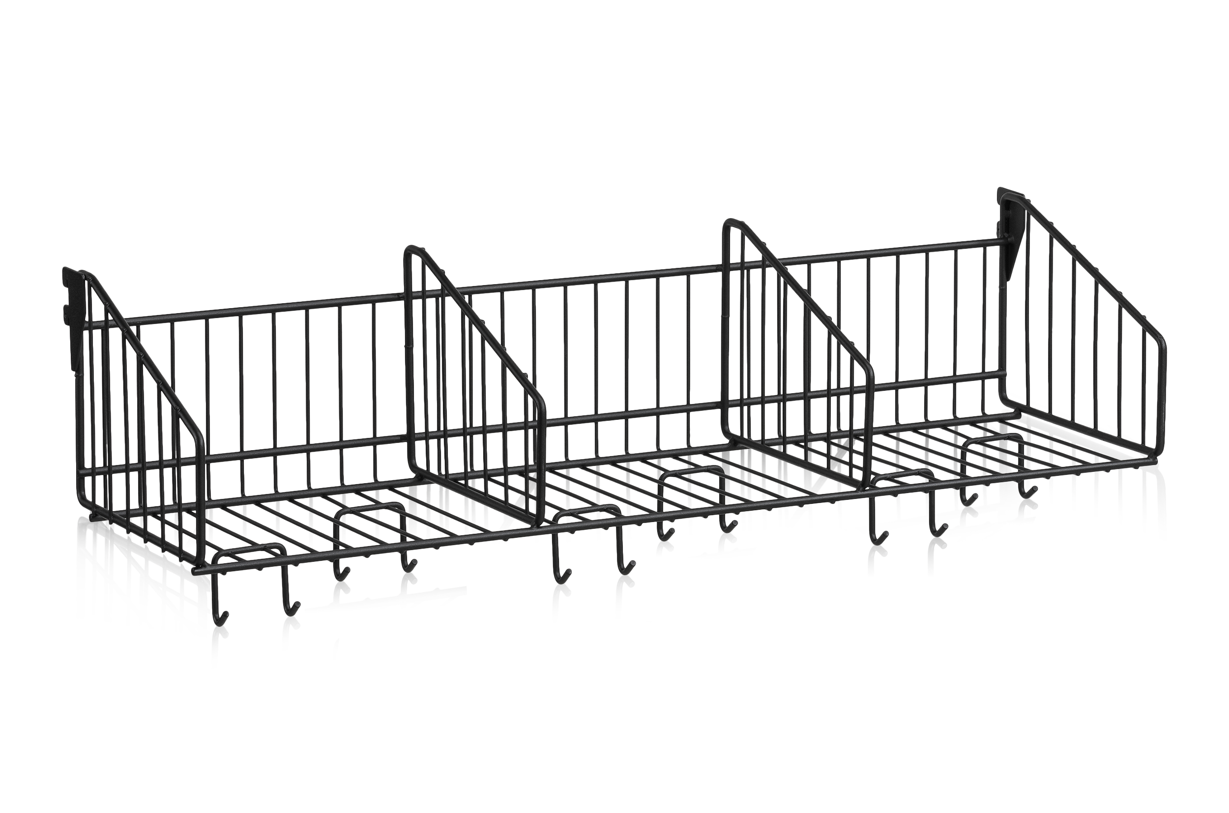Hat Shelf 900 mm 3 Compartments Black