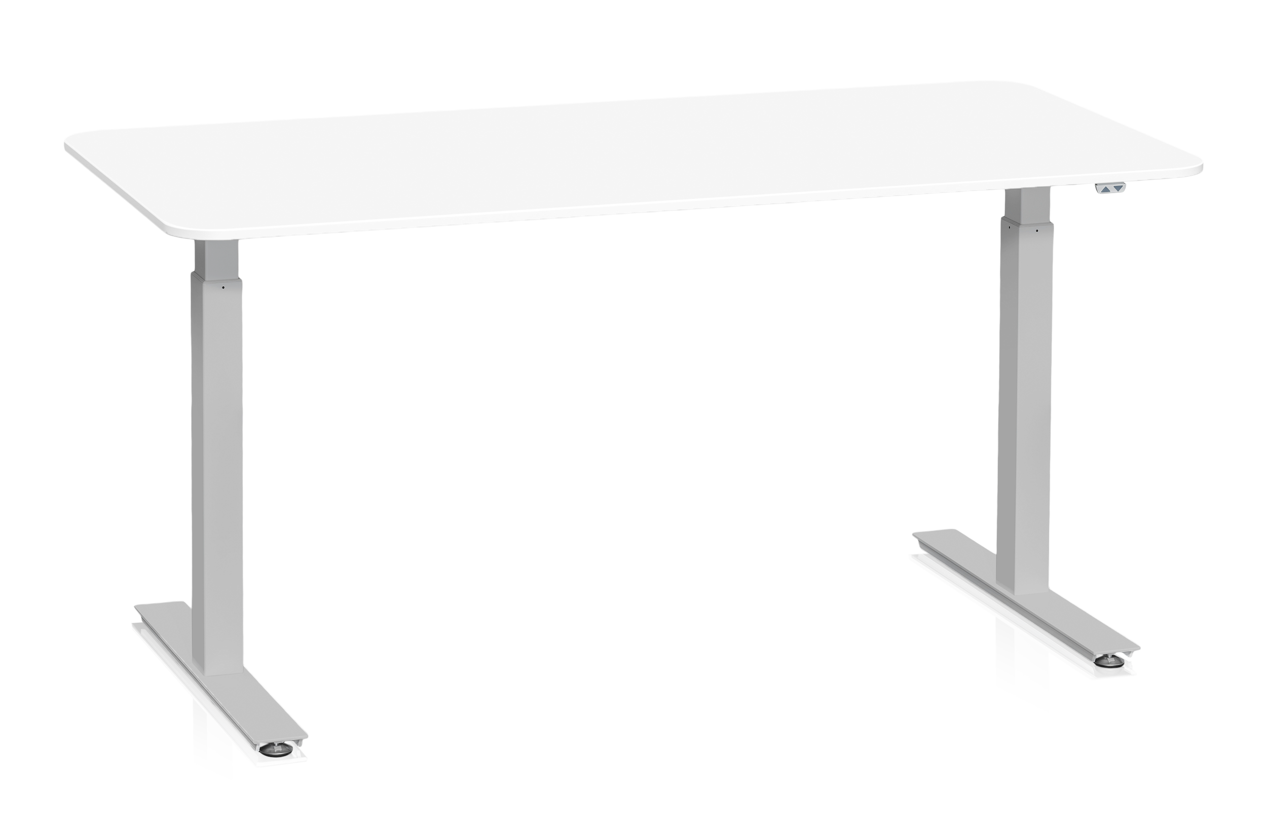 Desk 1600x800 mm White/Silver Motorized