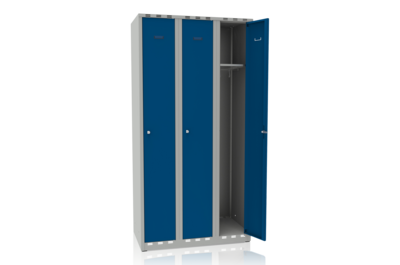 Locker 3 Doors Width 900 mm Blue