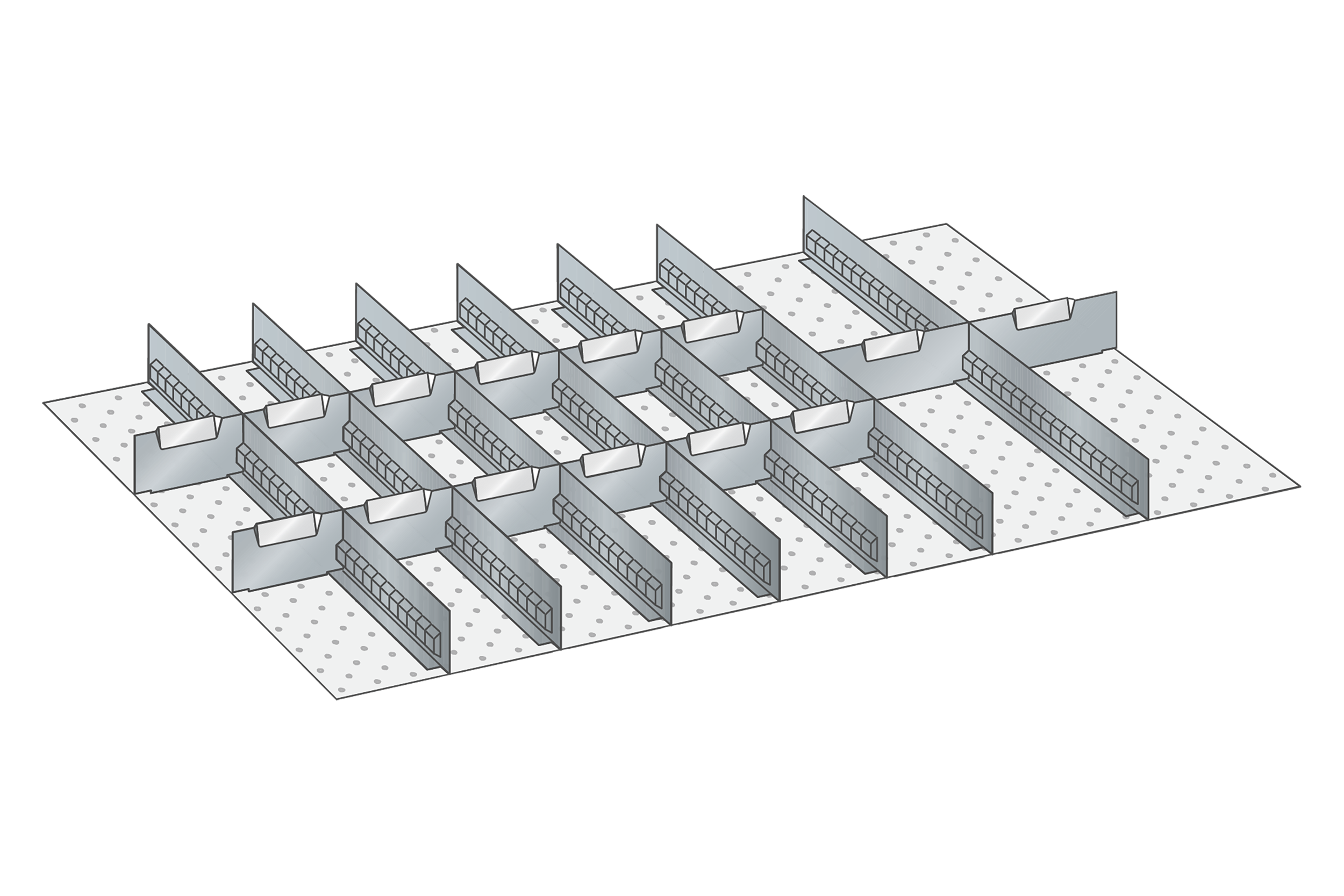 Lådinredning metall 141, 54x36, H=50mm