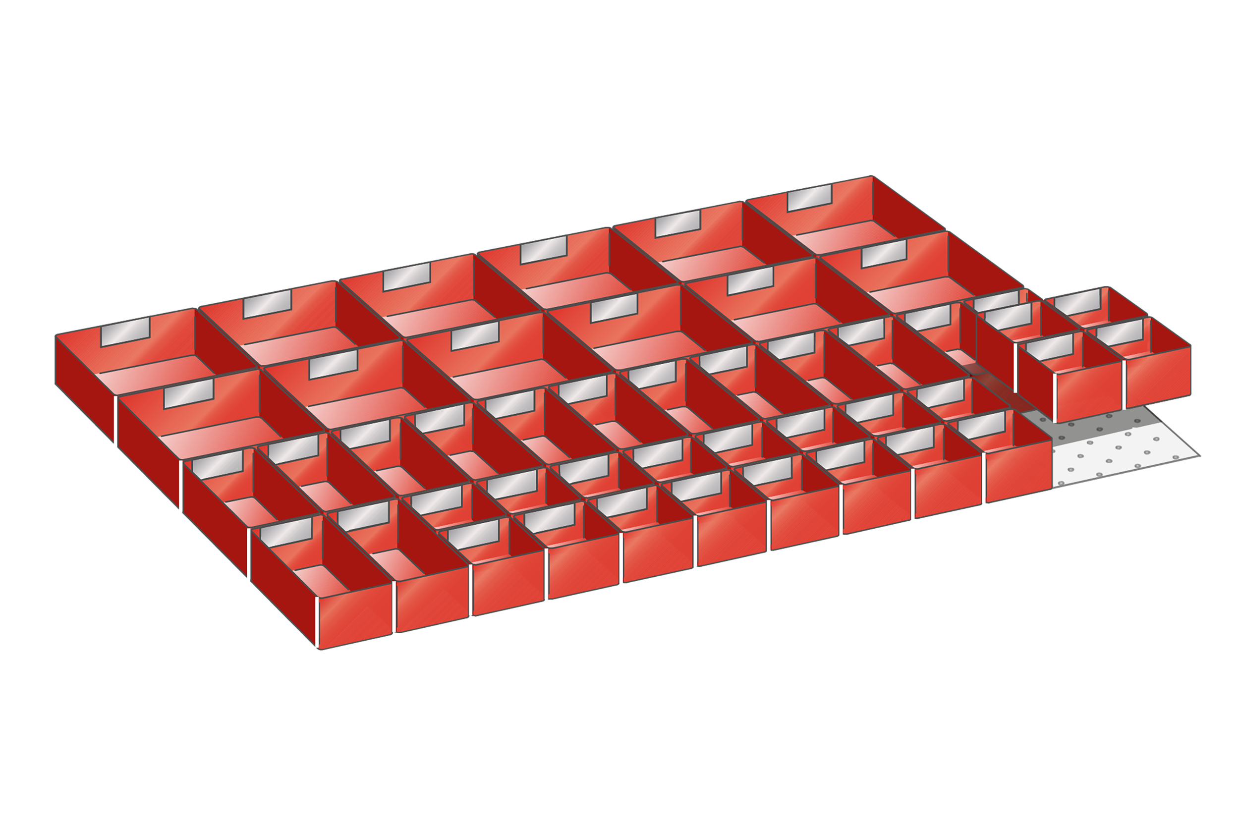 Lådinredning plast kit 26, 54x36, H=75mm