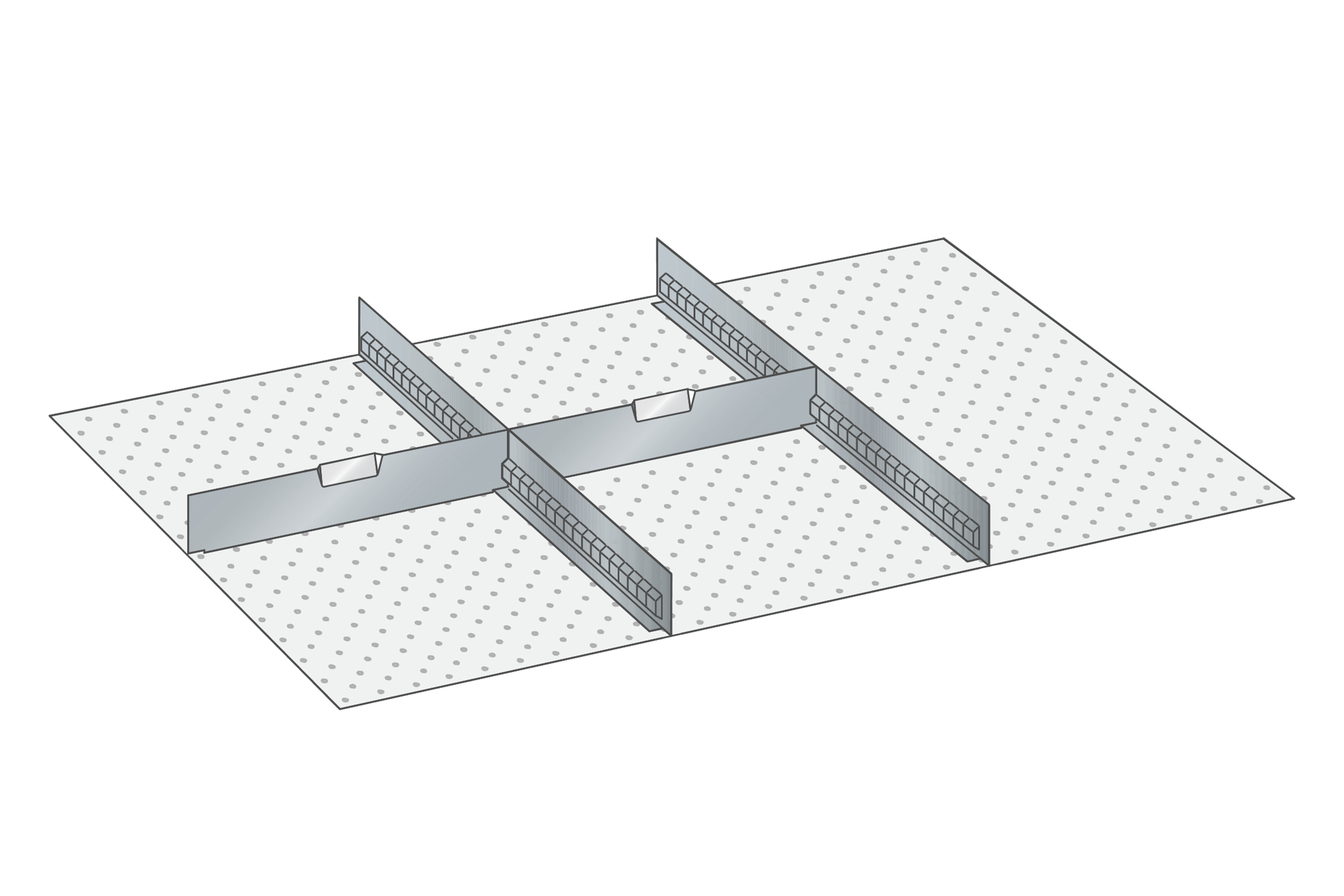 Lådinredning metall 164, 54x36, H=300mm