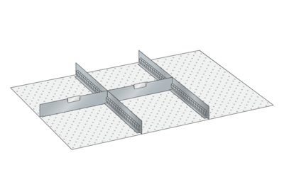Lådinredning metall 164, 54x36, H=300mm