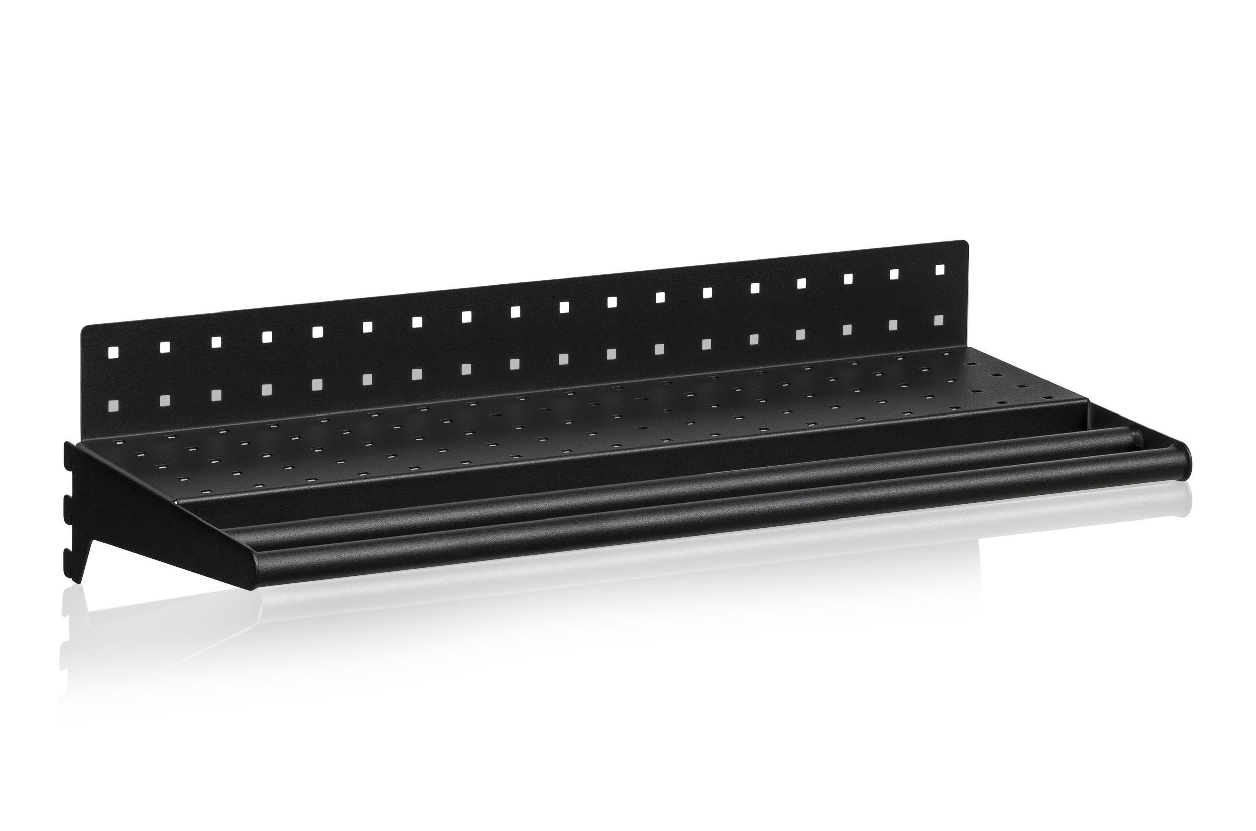 Shelf Perforated including Clothes Rail 600 mm Black