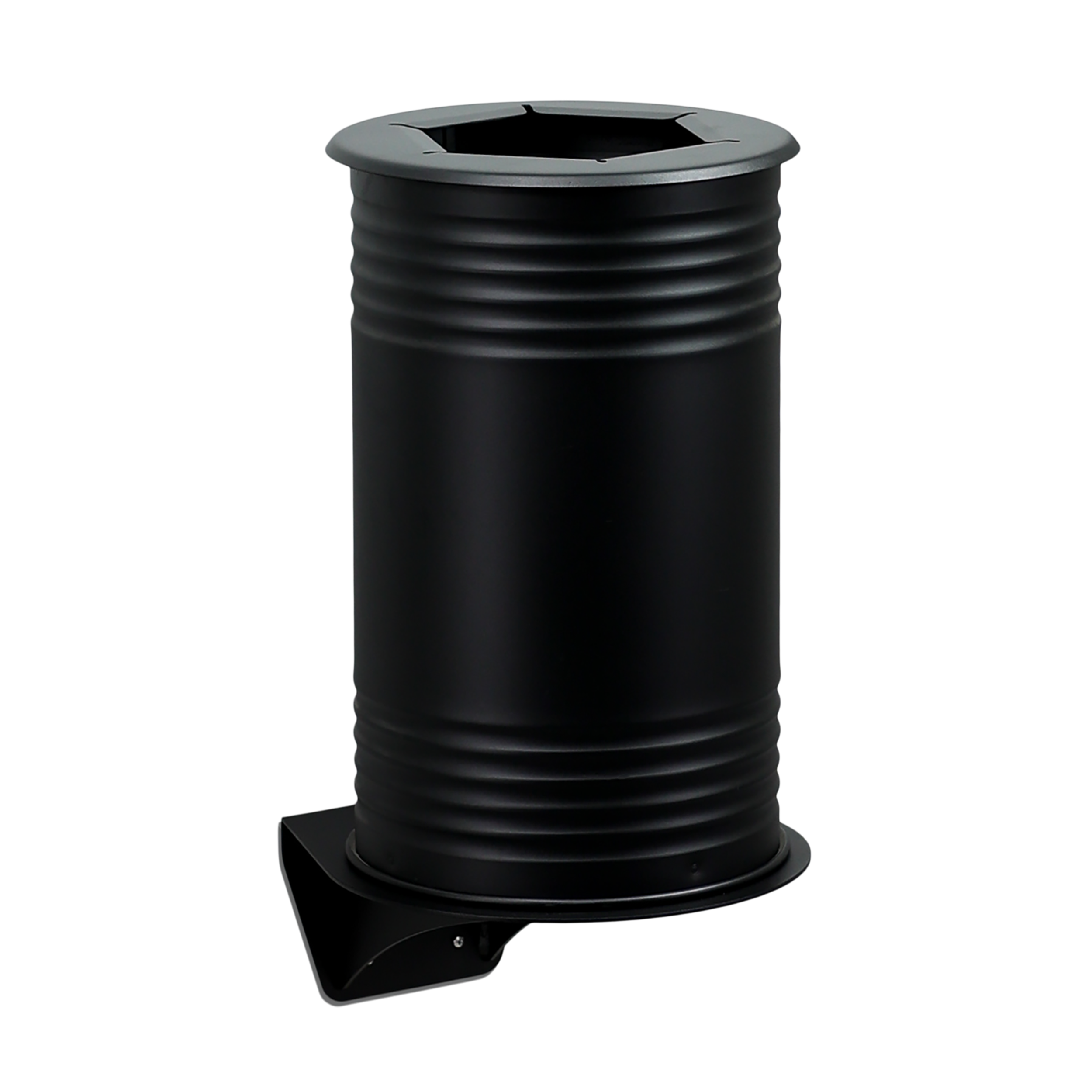 Waste Bin Tin, Combustible, Wall, Black