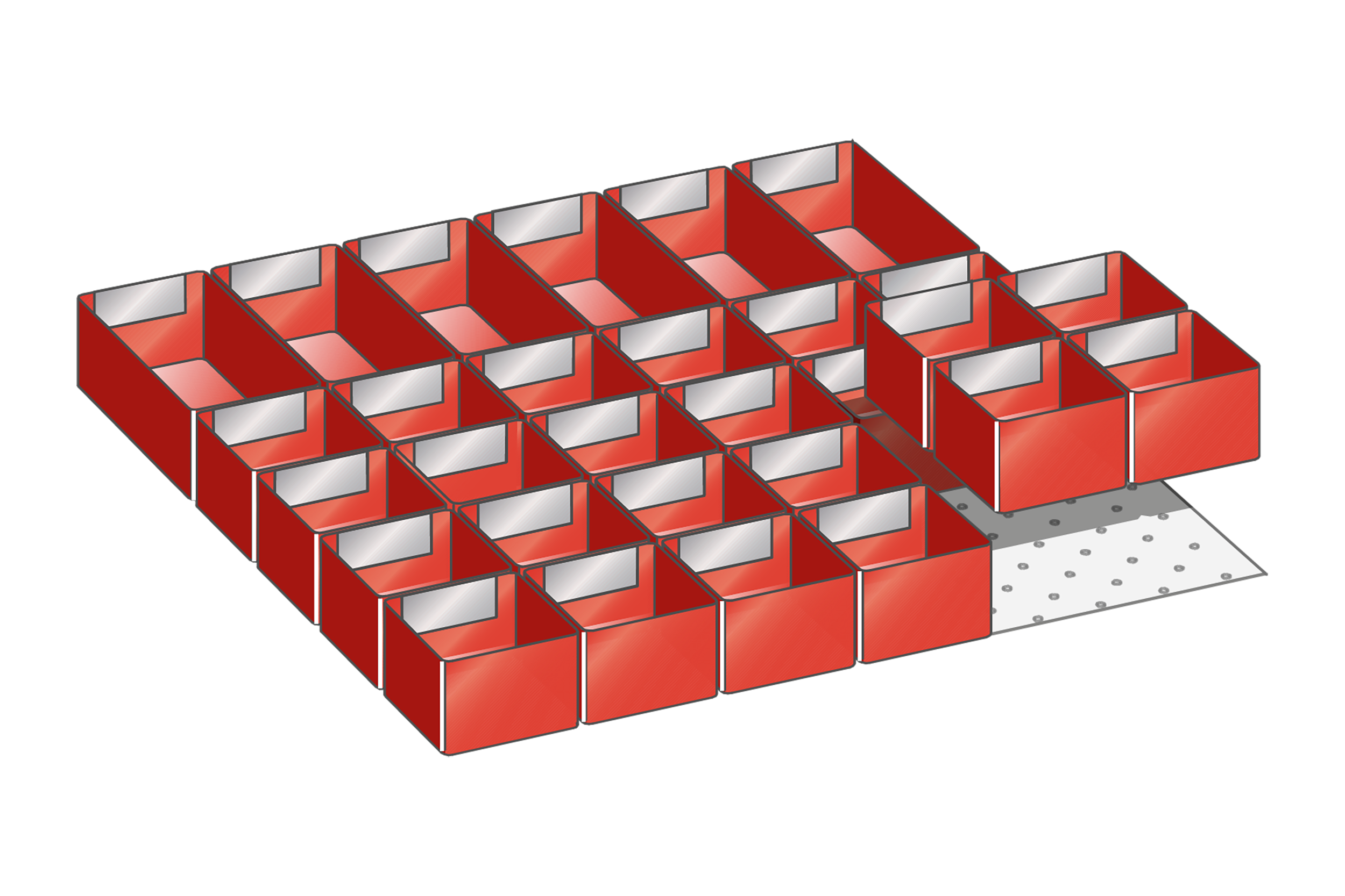 Lådinredning plast kit 33, 27x27, H=50mm