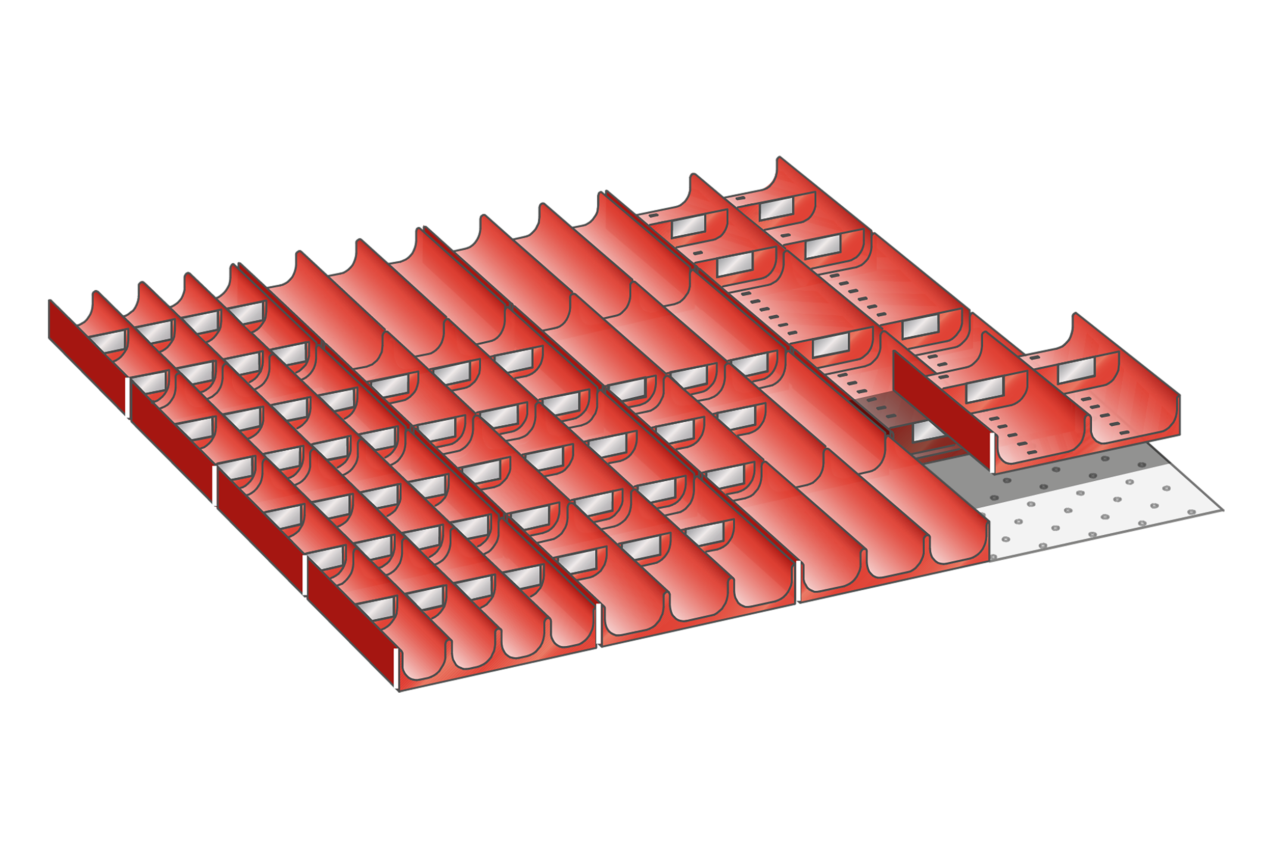 Lådinredning plast kit 12, 36x36, H=50mm