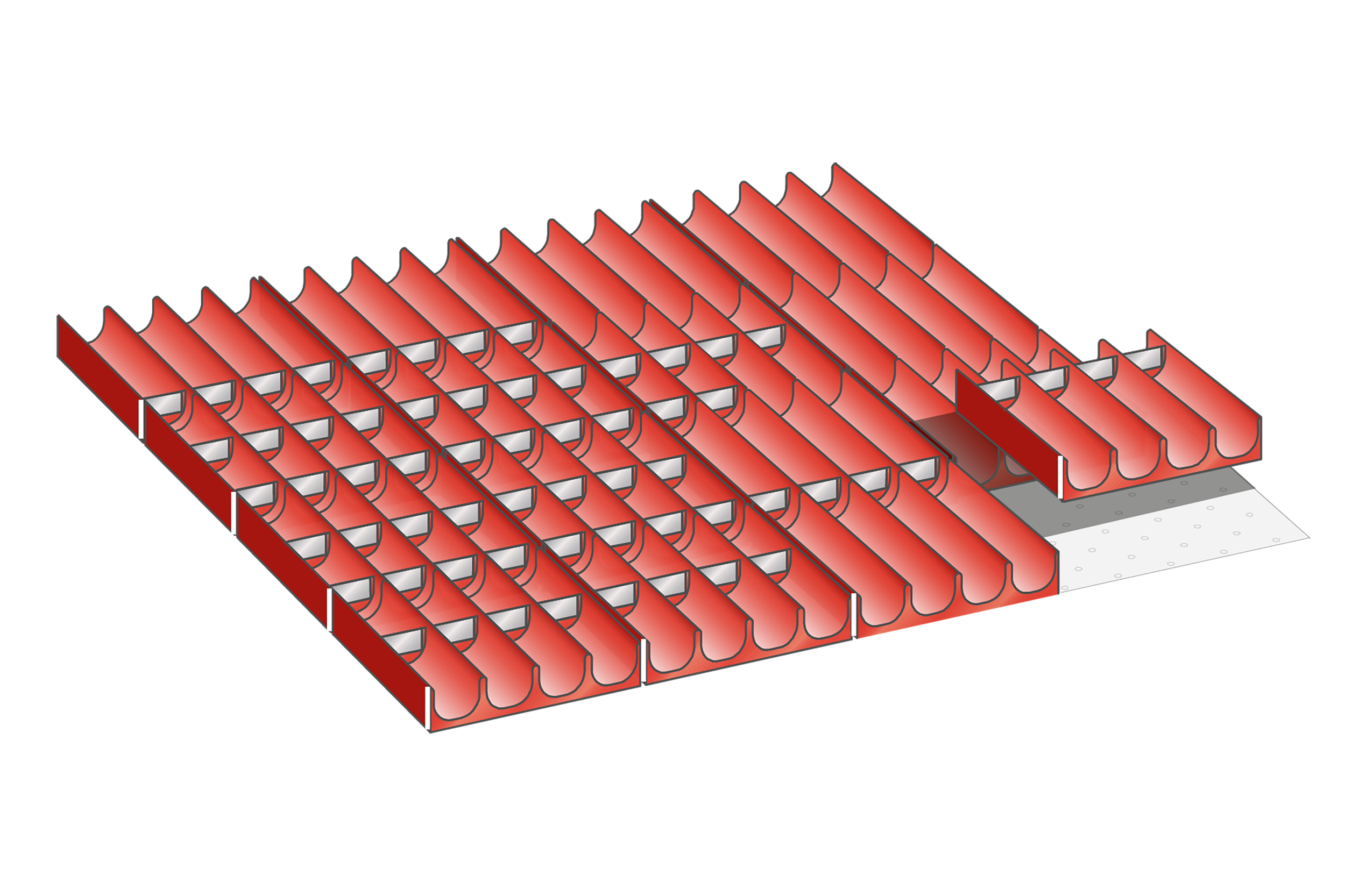 Lådinredning plast kit 10, 36x36, H=50mm