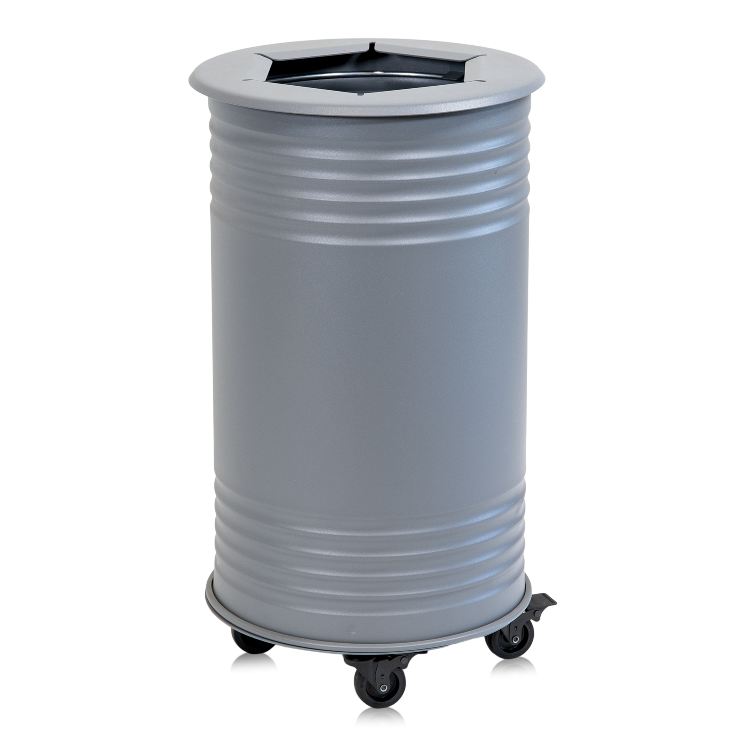 Waste Bin Tin, Combustible, Wheels, Grey