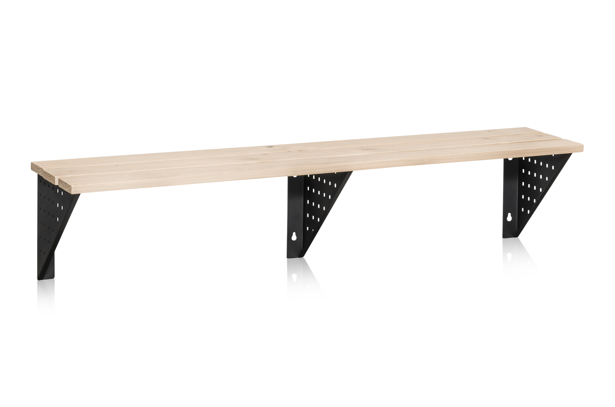 Umkleidebank für Wandmontage 1500 mm - Kiefernholz