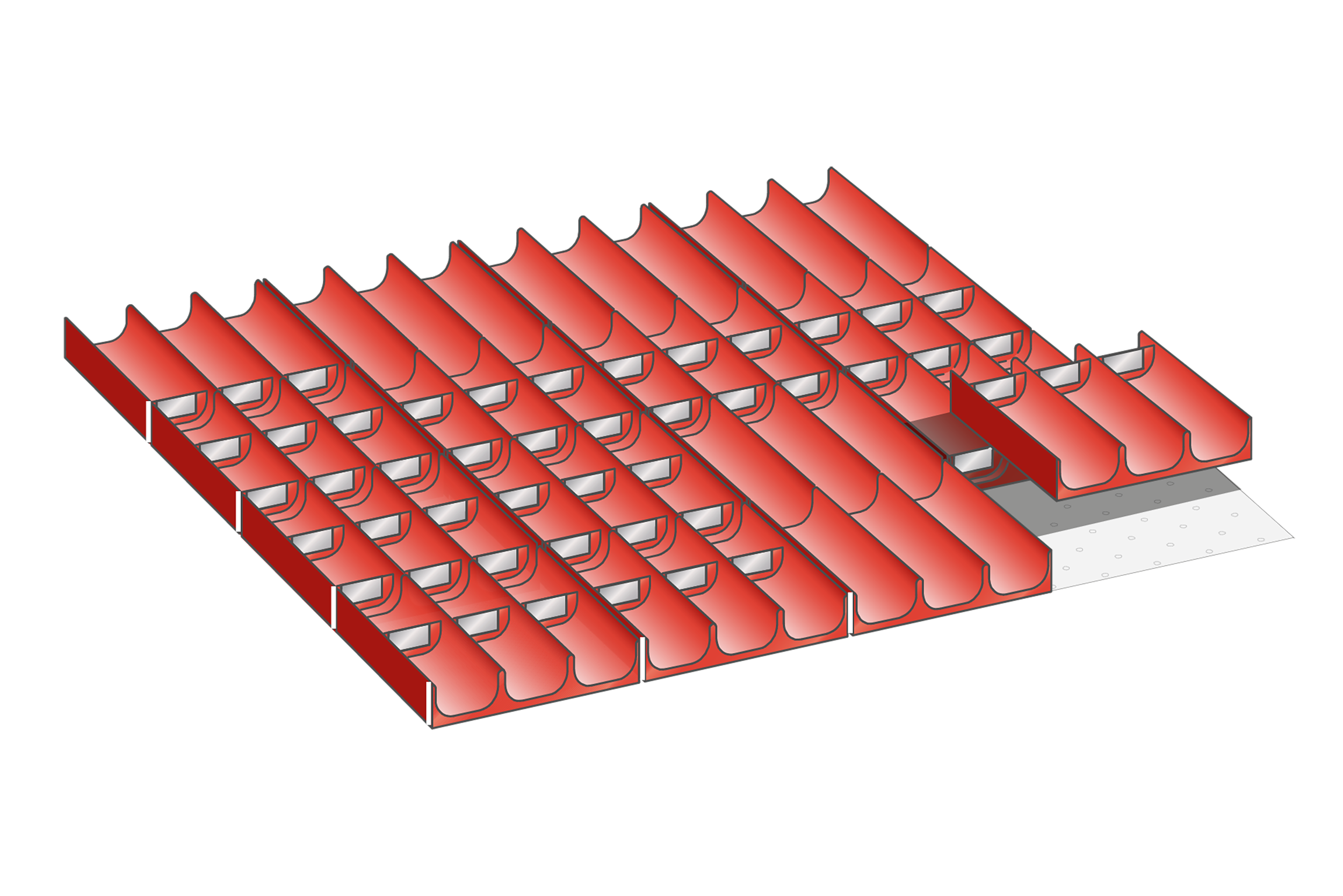 Lådinredning plast kit 13, 36x36, H=50mm