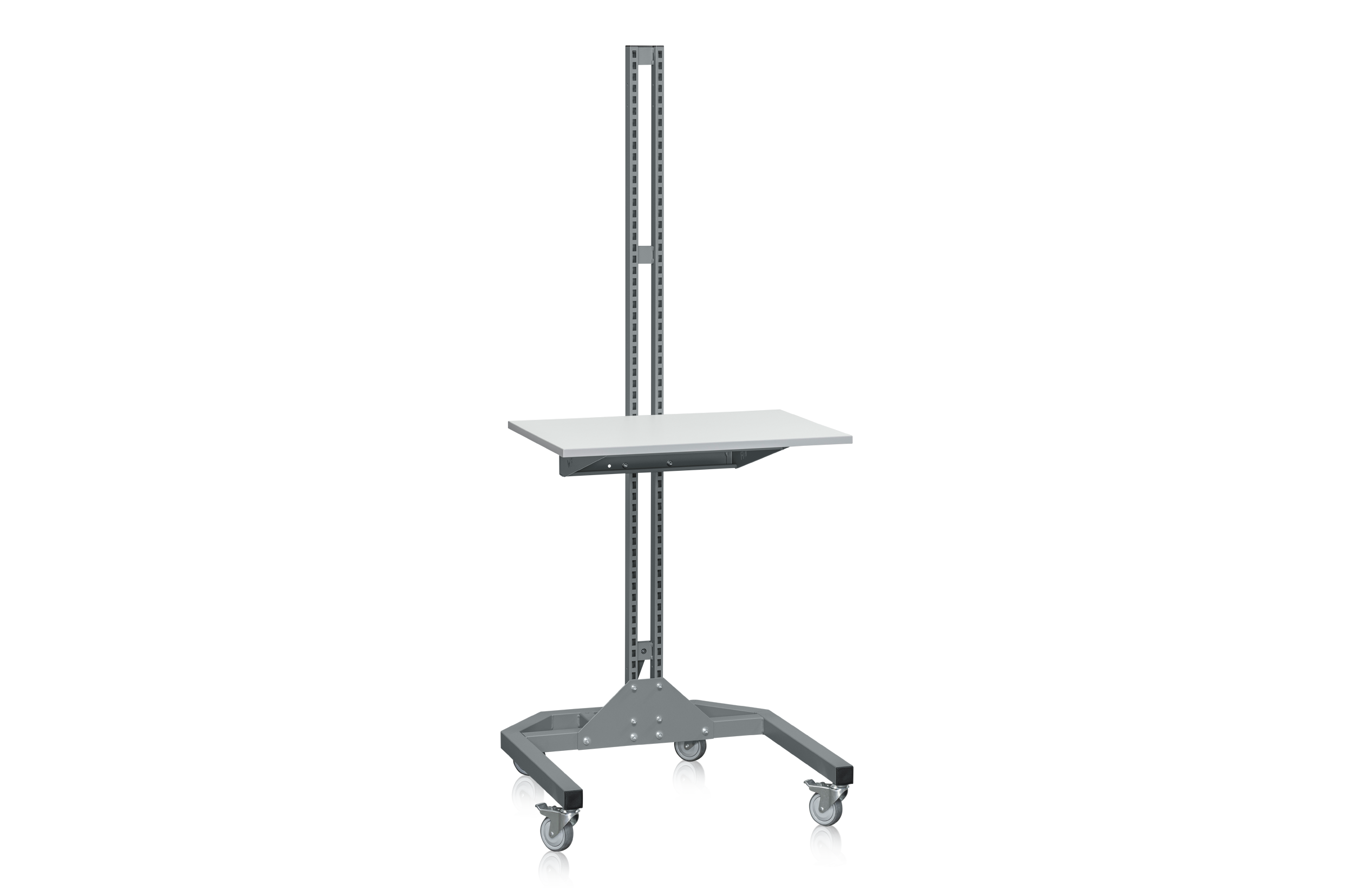 Mobile Workstation  Small Manual Grey Laminate