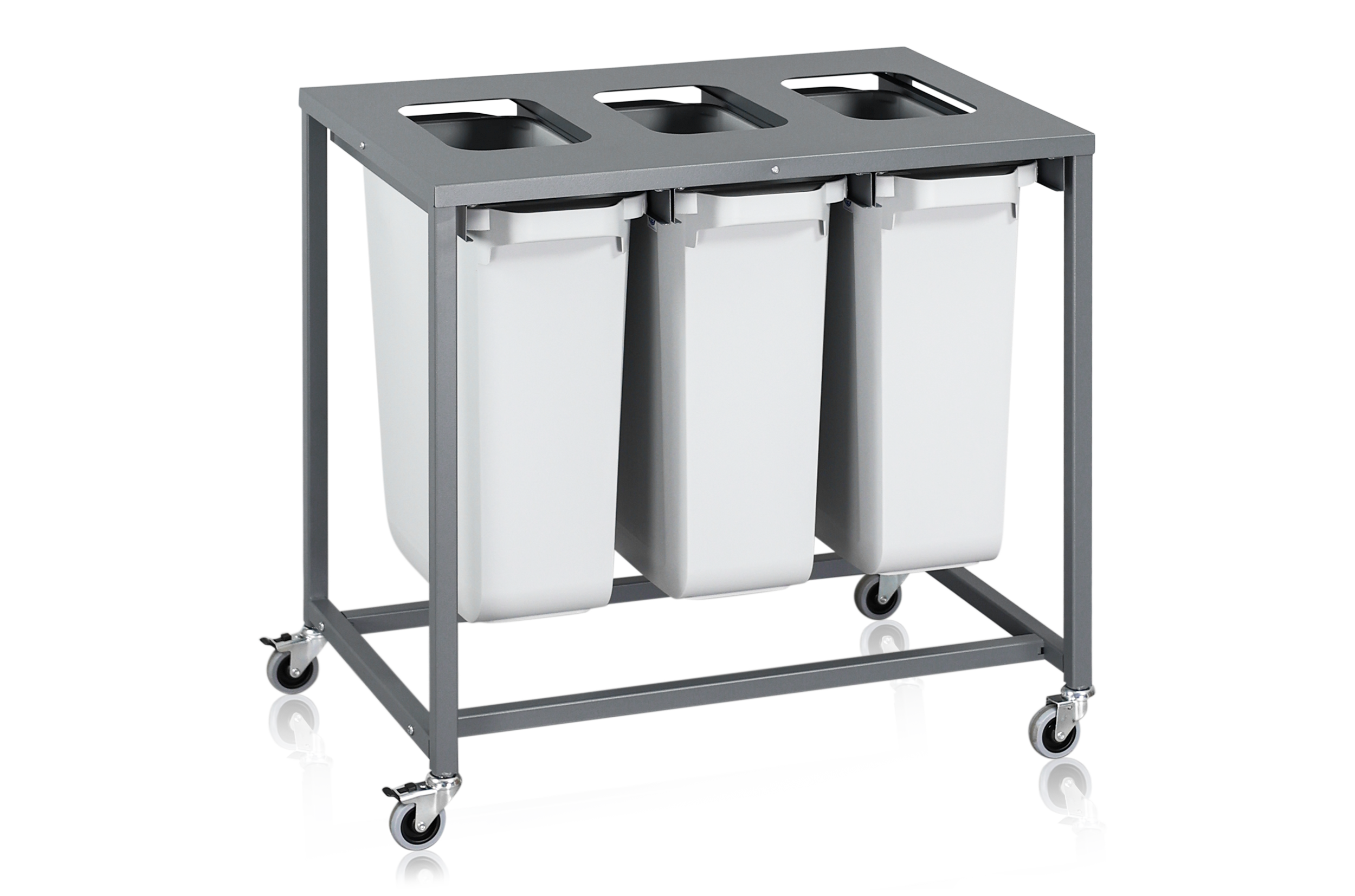 Recycling Trolley Light 3 Bins