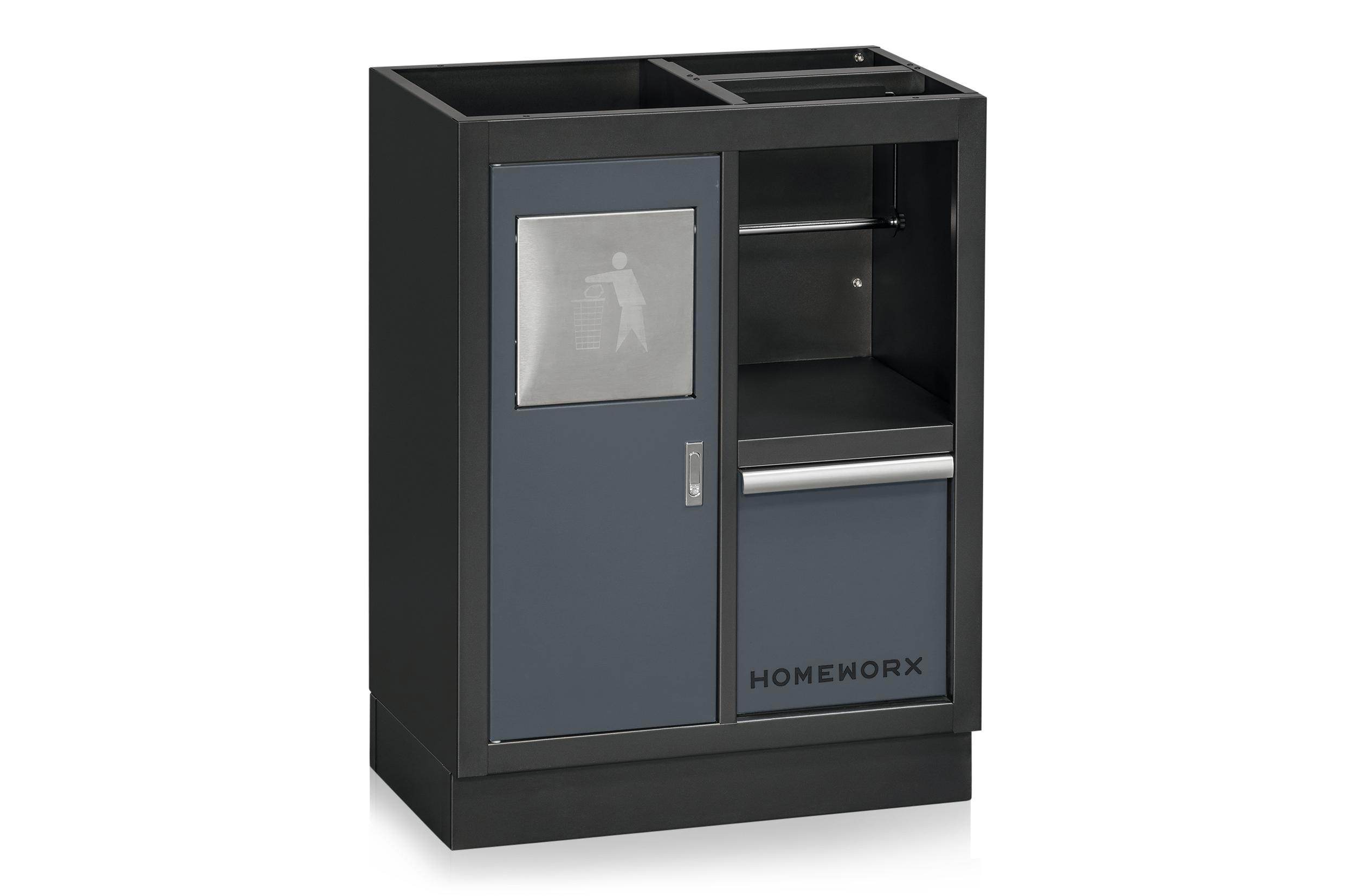 Base Cabinet Waste Grey/Black