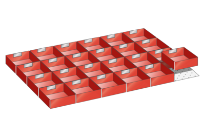 Lådinredning plast kit 24, 54x36, H=50mm