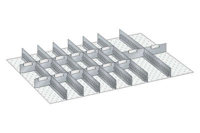 Lådinredning metall 141, 54x36, H=50mm