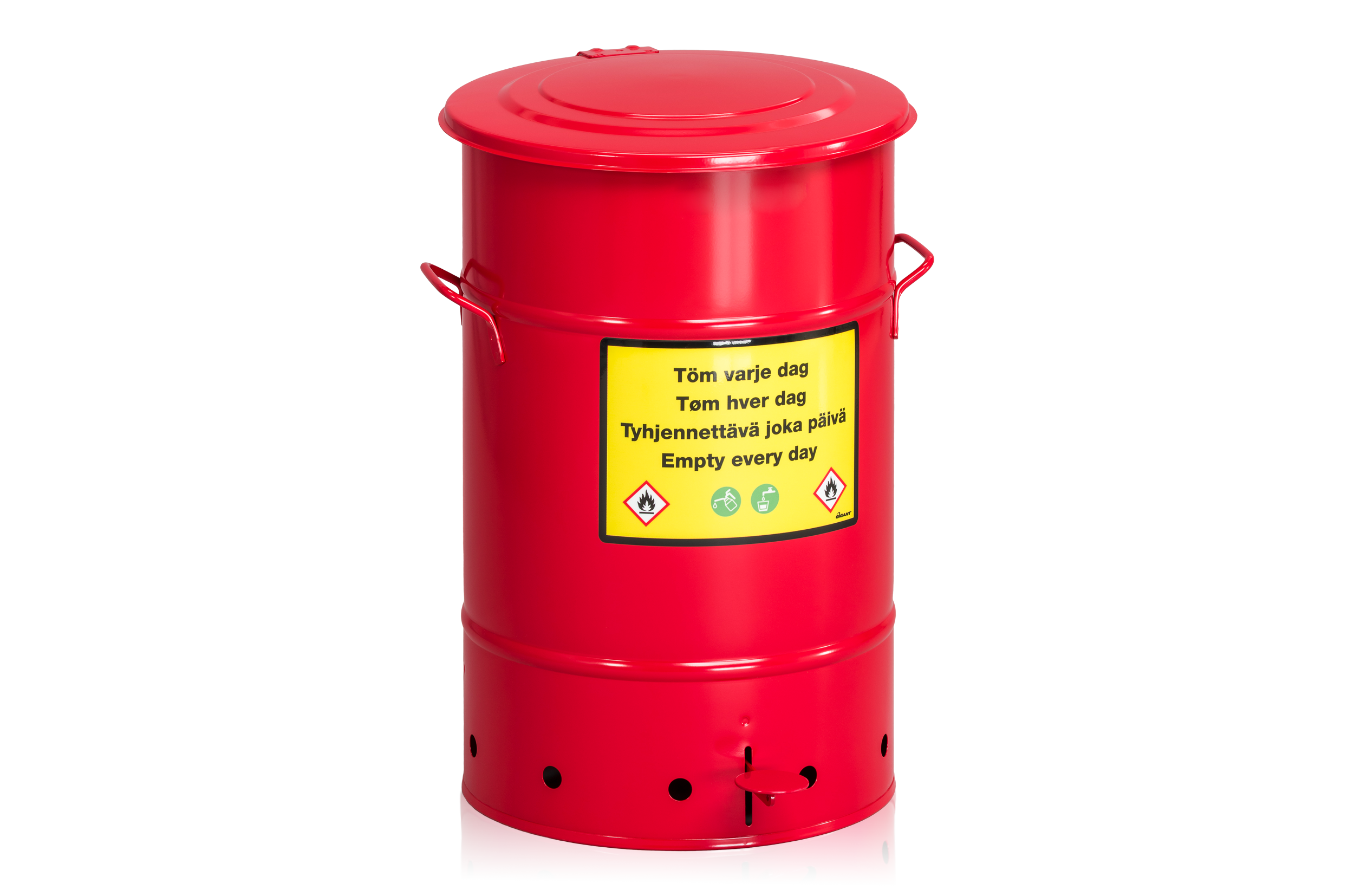 Sicherheitsabfallbehälter 70 l mit Fußpedal Rot