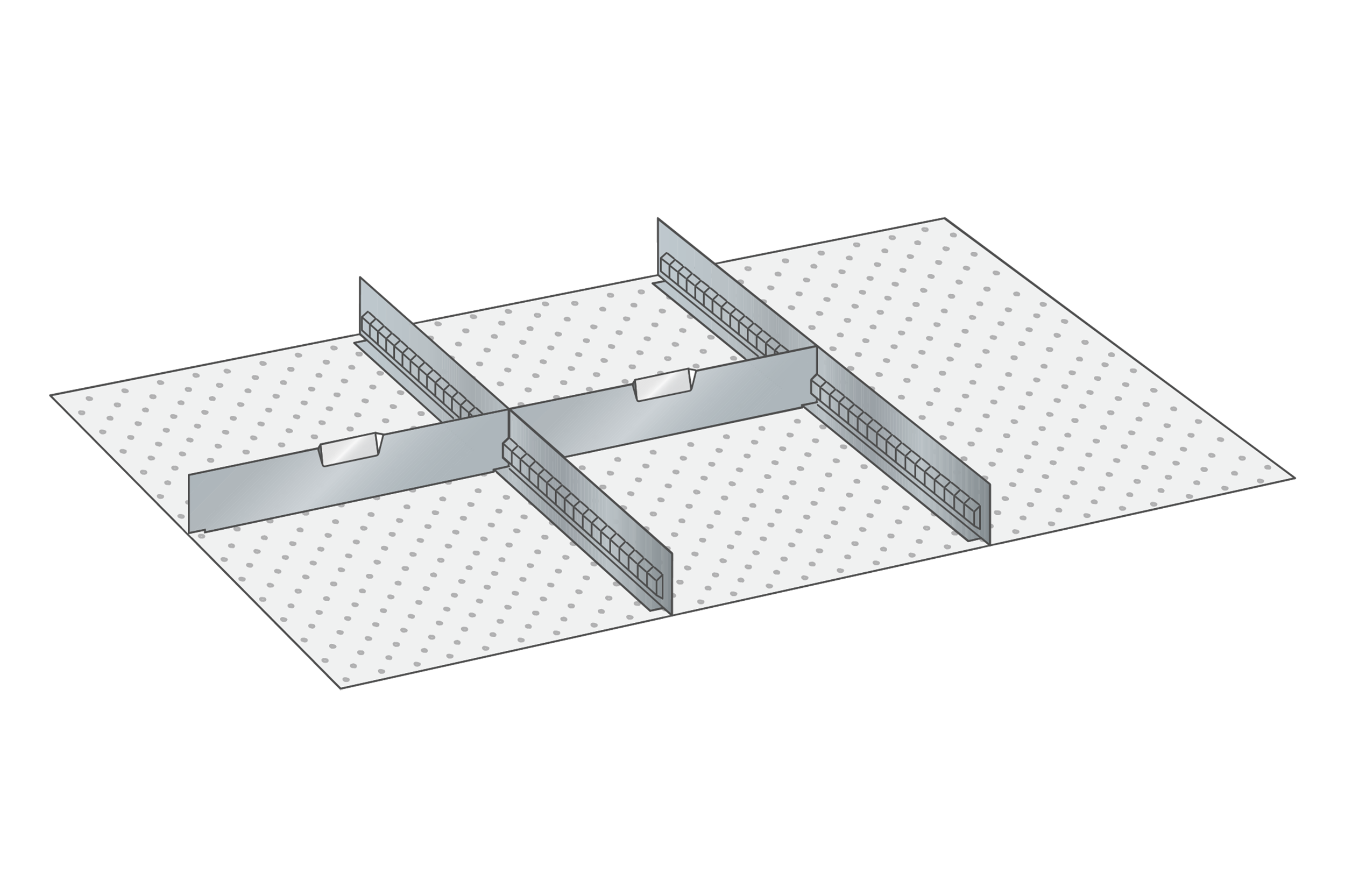 Lådinredning metall 161, 54x36, H=250mm