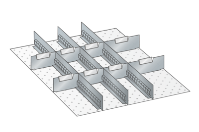 Lådinredning metall 106, 27x36, H=75mm
