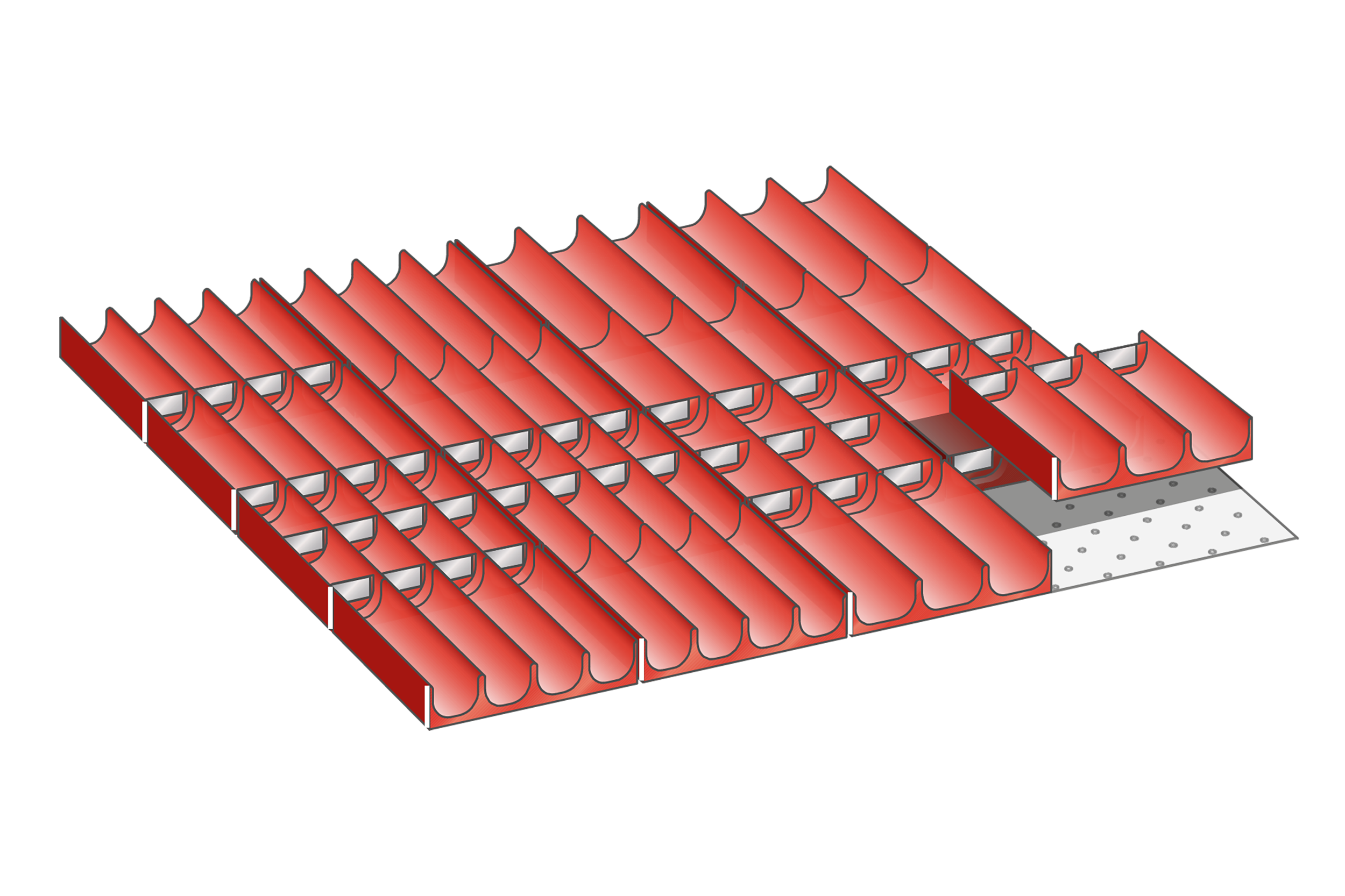 Lådinredning plast kit 11, 36x36, H=50mm