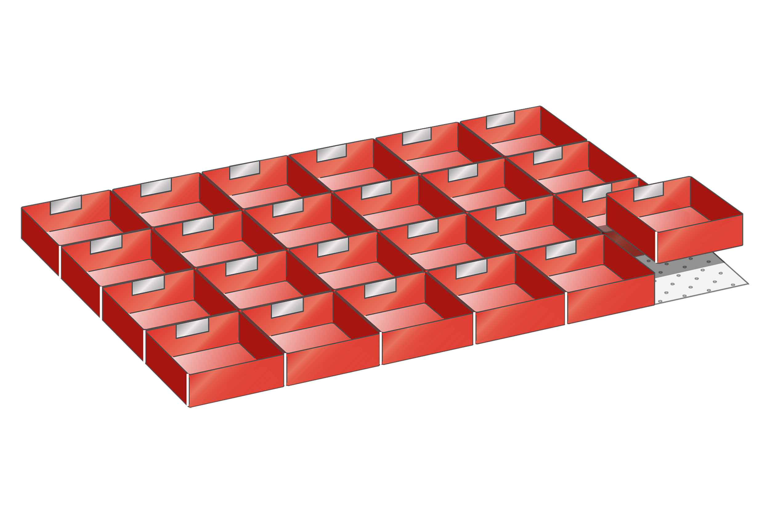 Lådinredning plast kit 24, 54x36, H=50mm