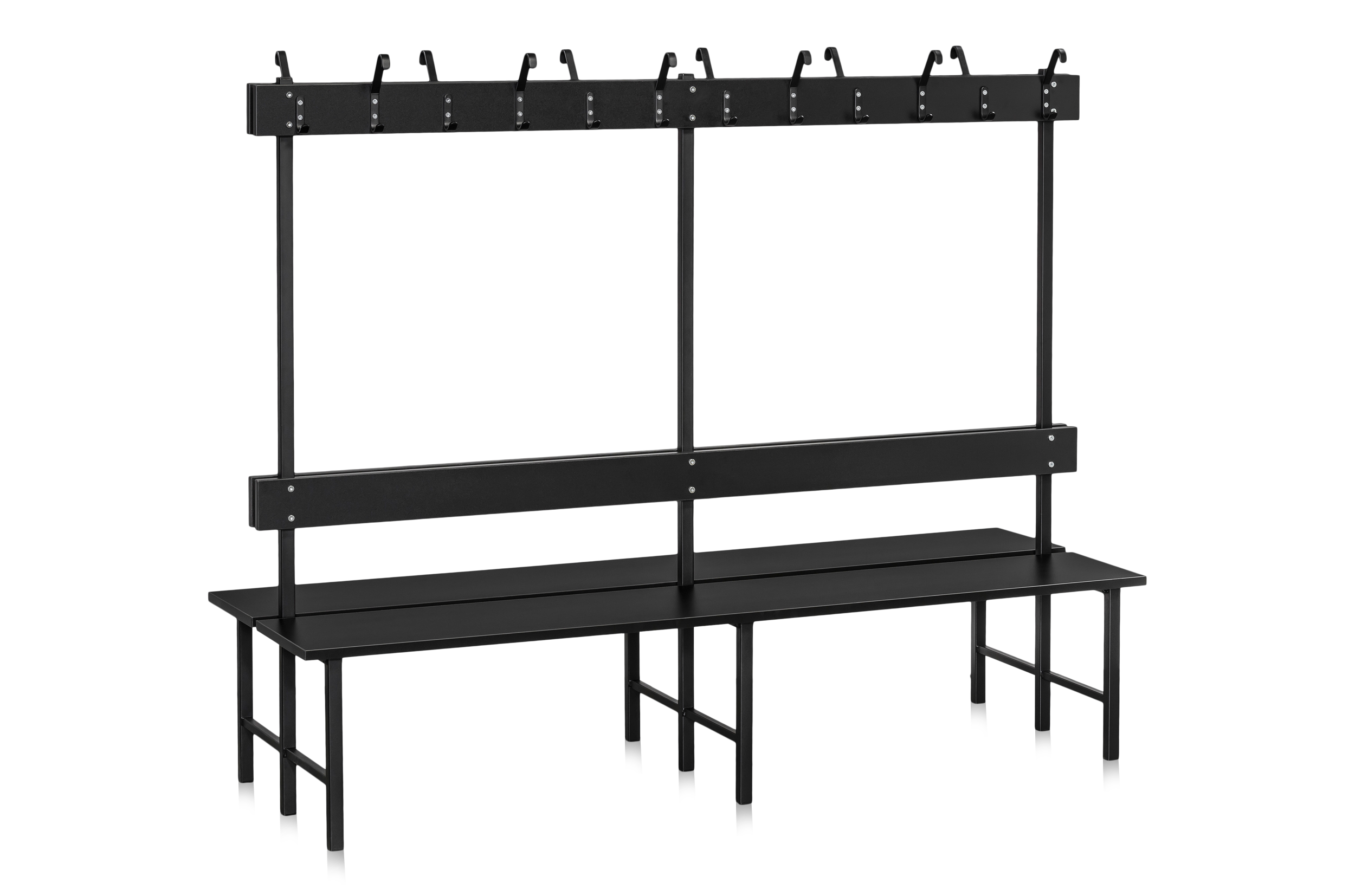 Bench Double-Sided 2000 mm Black