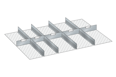 Lådinredning metall 156, 54x36, H=200mm