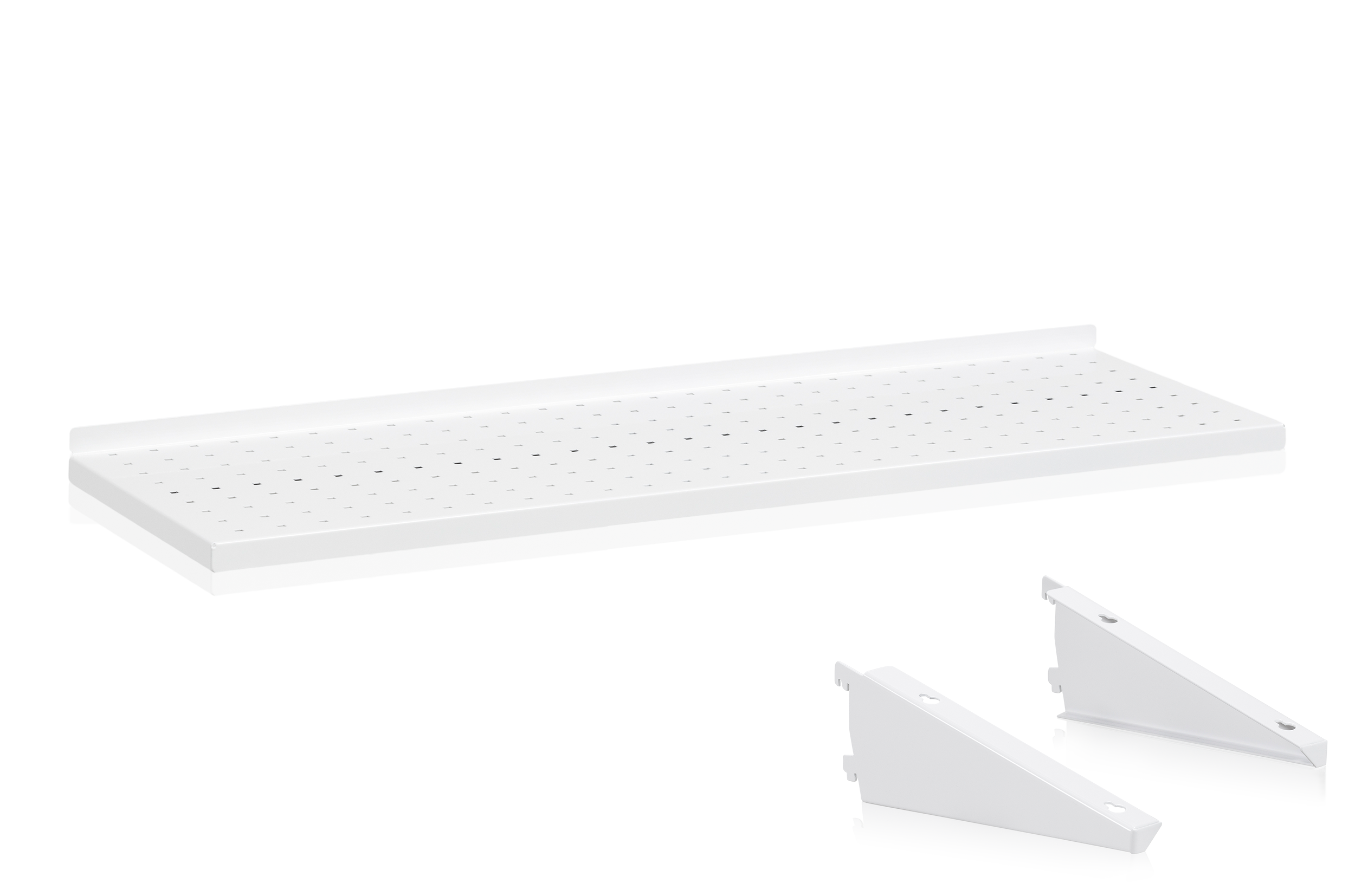 Blechregalboden Perforiert 900x300 mm Regalhalterung Weiß
