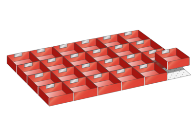 Lådinredning plast kit 27, 54x36, H=75mm