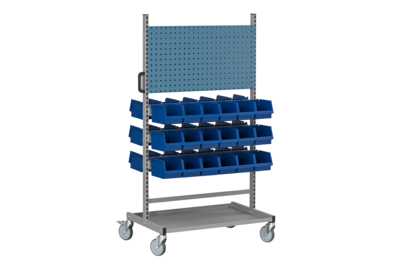 Complete Assembly Trolley 150 2 including 72 Plastic Bins