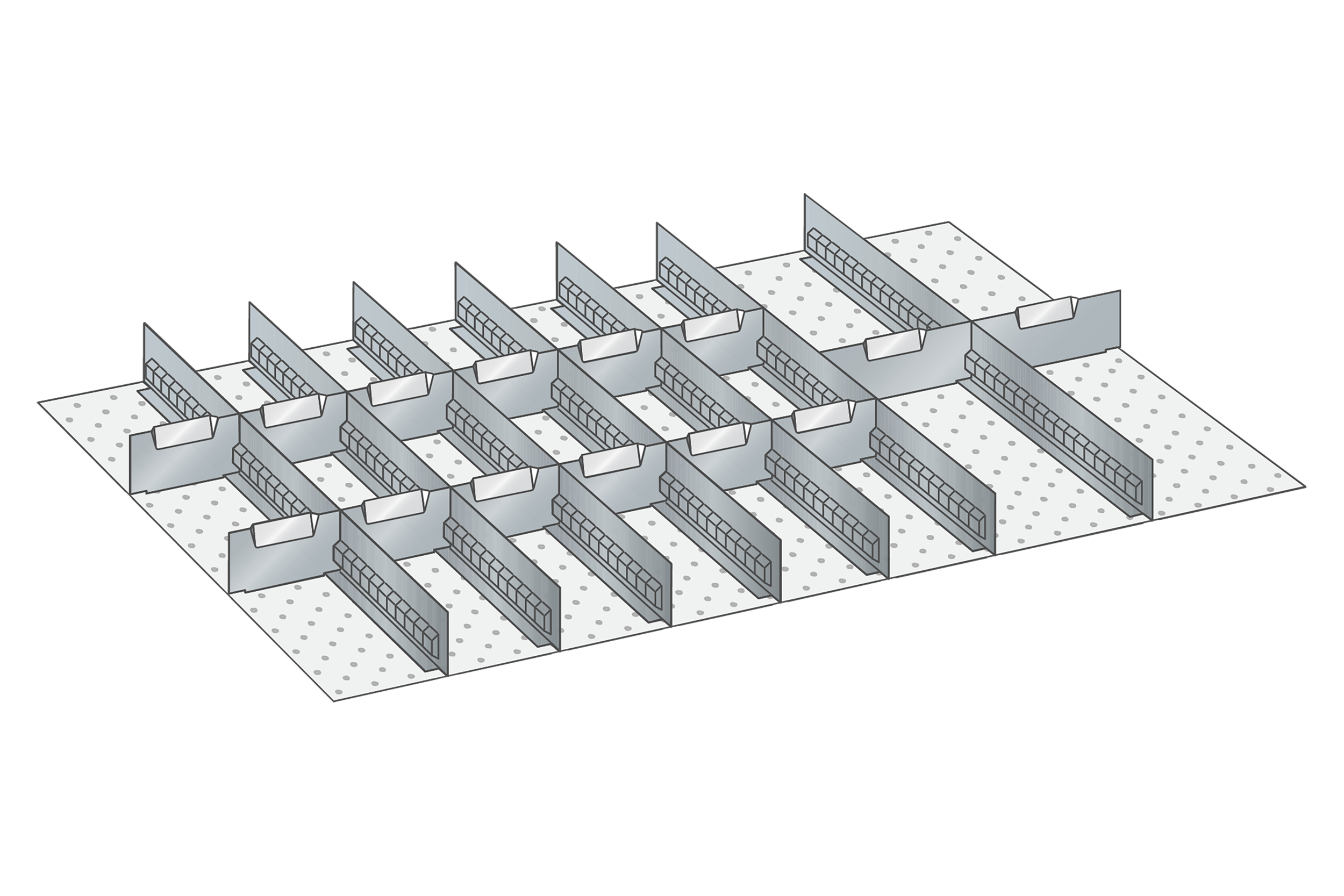 Lådinredning metall 149, 54x36, H=100/125mm