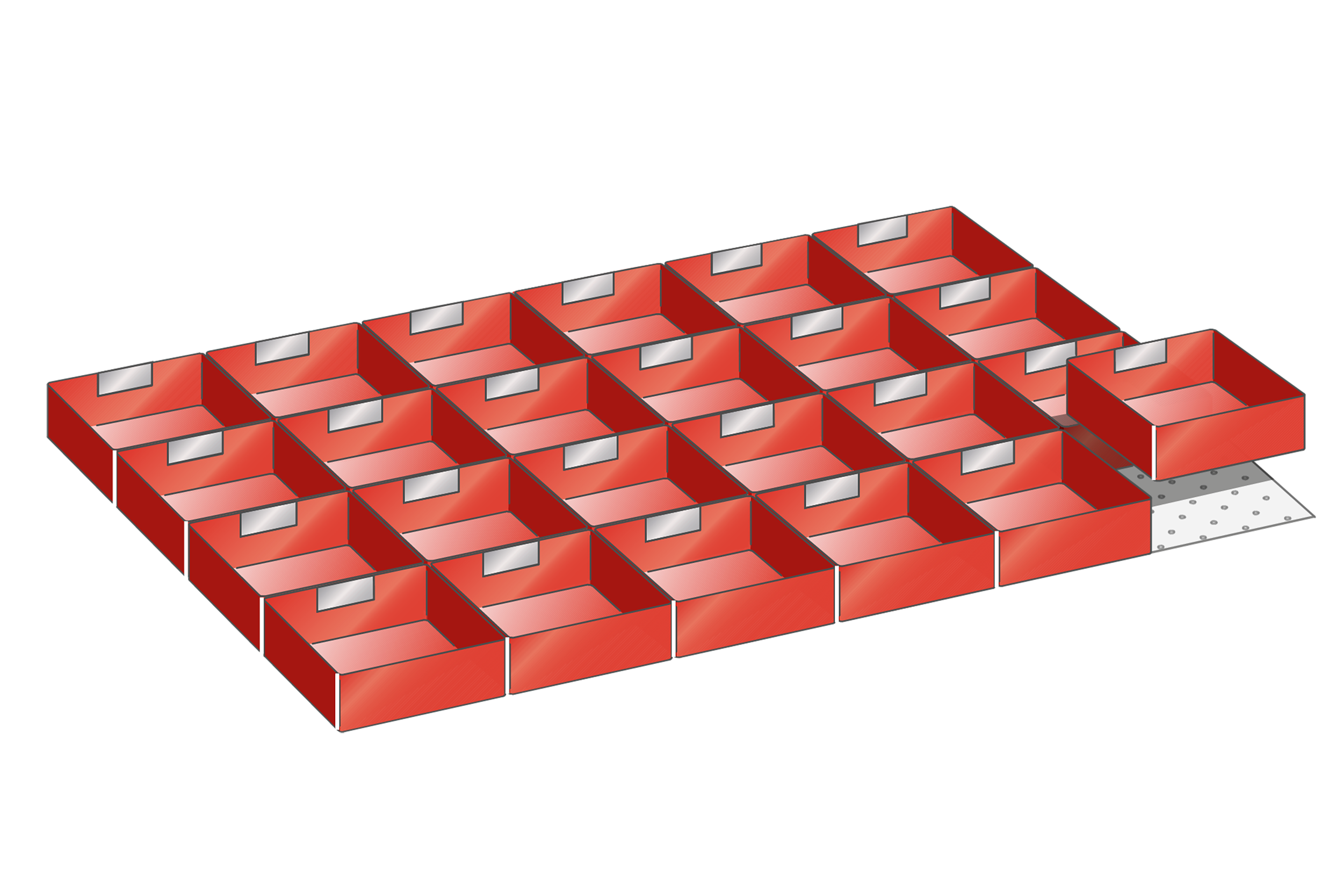 Lådinredning plast kit 27, 54x36, H=75mm