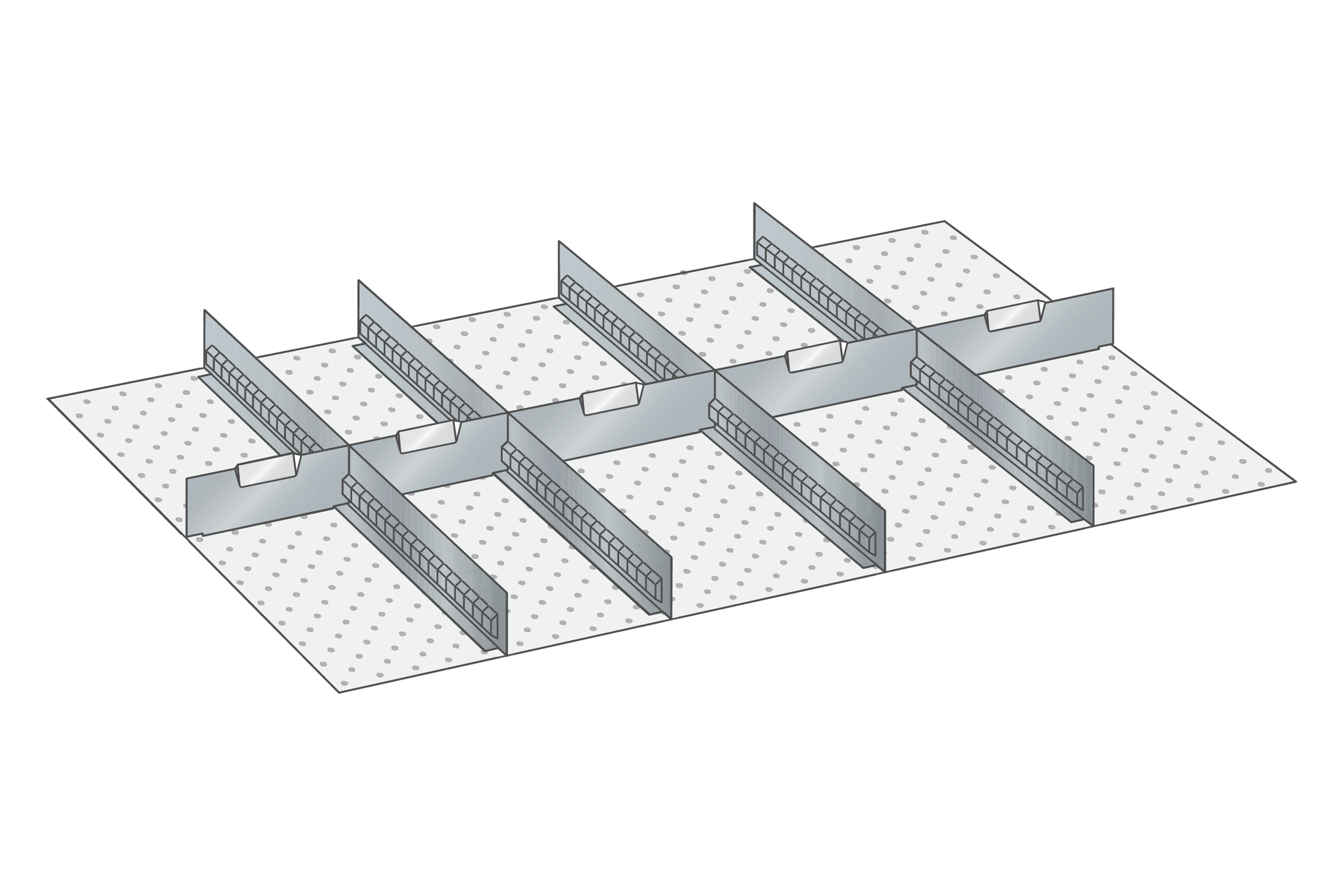 Lådinredning metall 153, 54x36, H=150mm
