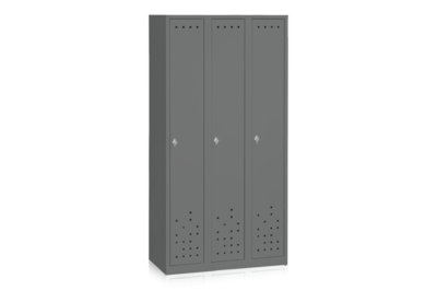 Klädskåp 3 Dörrar Bredd 900 mm Mörkgrå