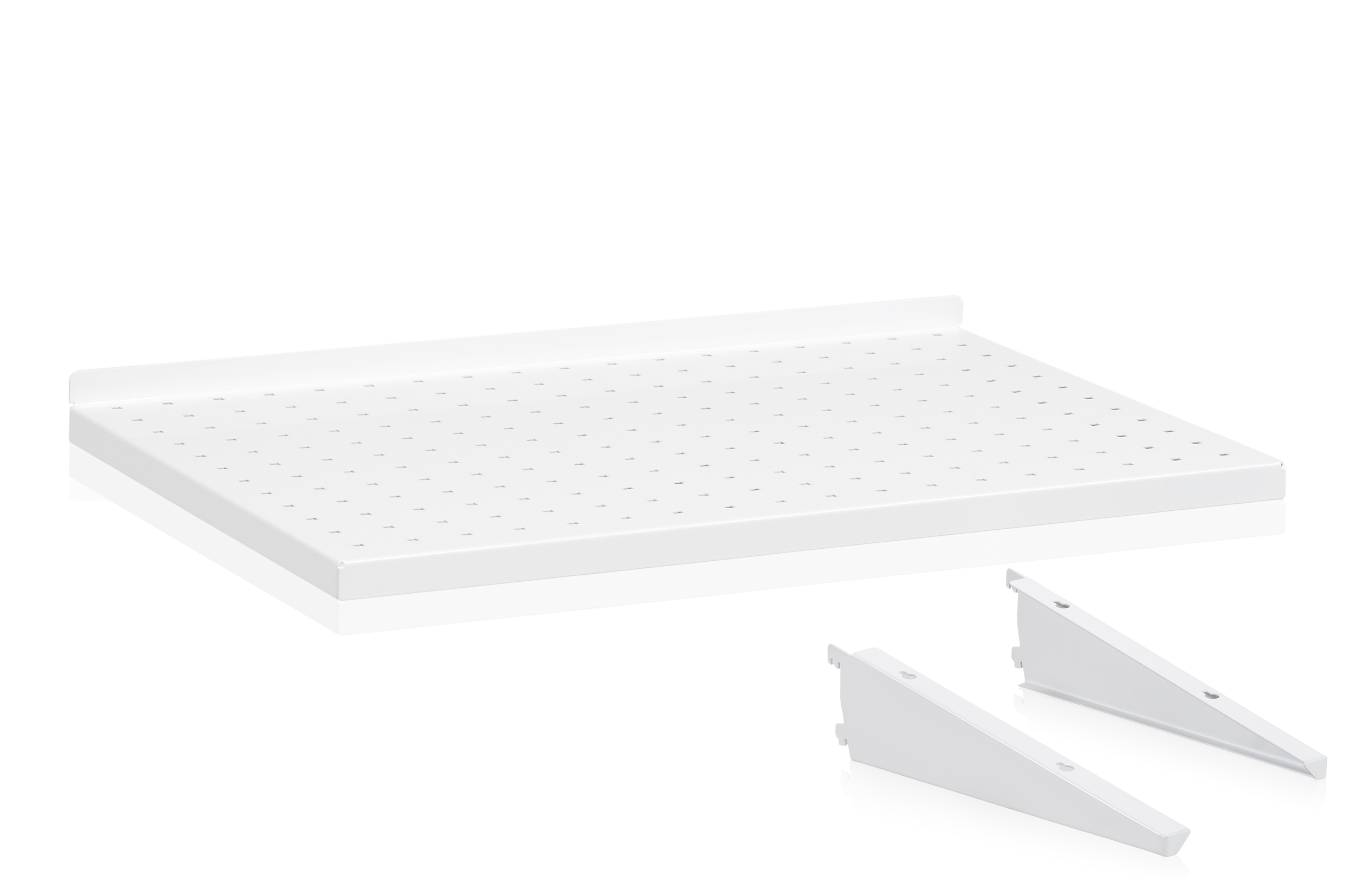 Blechregalboden Perforiert 600x400 mm Regalhalterung Weiß