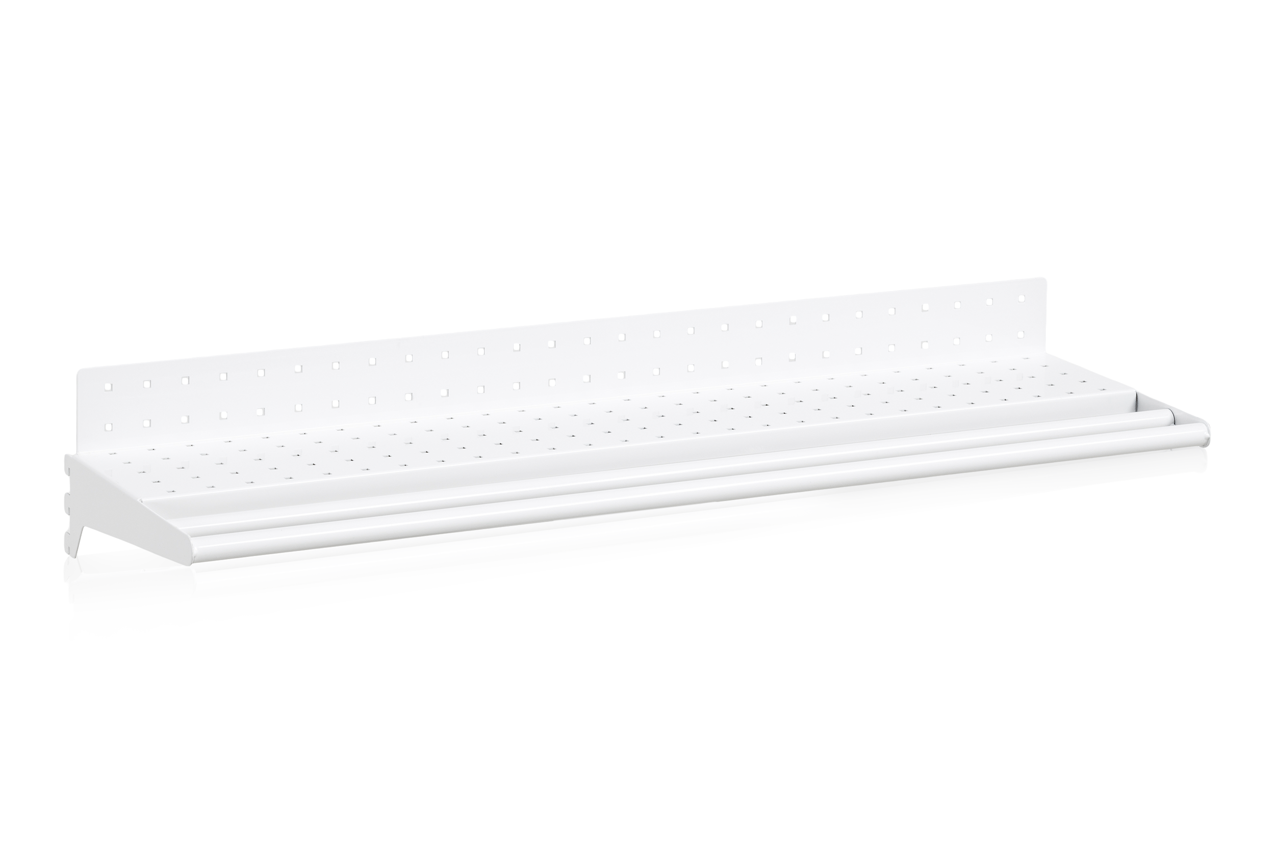 Shelf Perforated including Clothes Rail 900 mm White