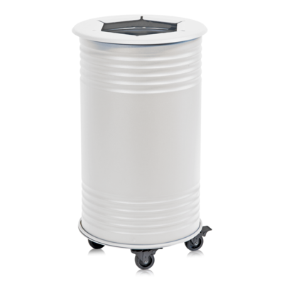 Avfallsbehållare Tin, Brännbart, Hjul, Vit