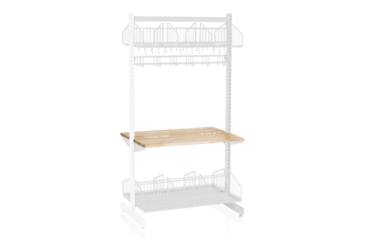 Sko- och Hatthylla inkl Sittbänk och Kroklist Golv Följdsektion Vit