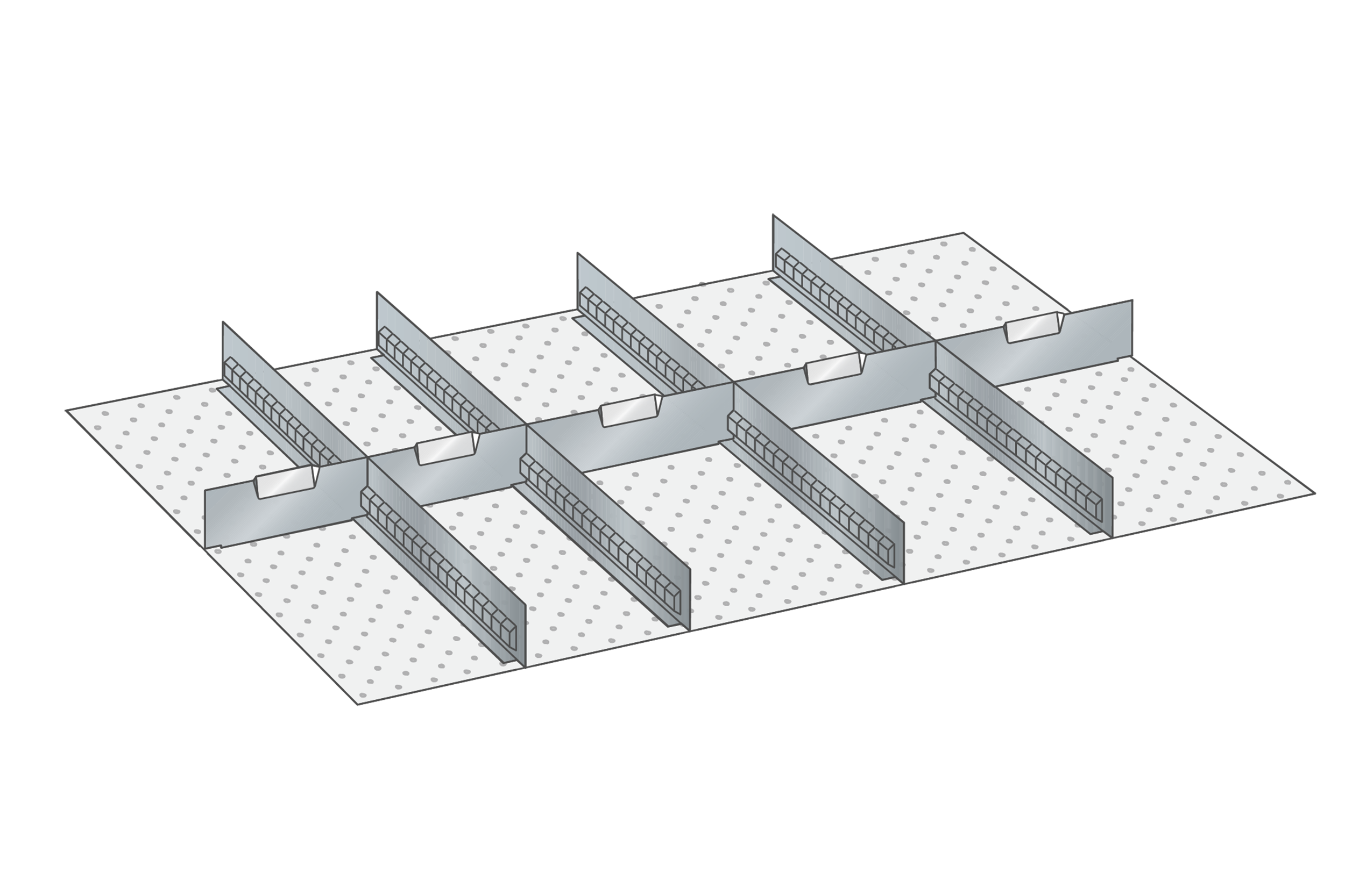 Lådinredning metall 142, 54x36, H=50mm