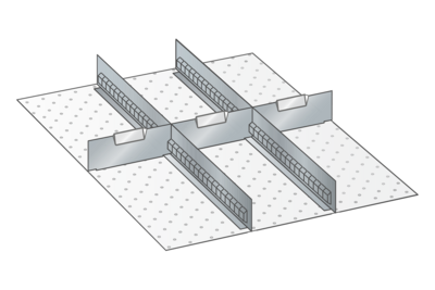Lådinredning metall 116, 27x36, H=250mm