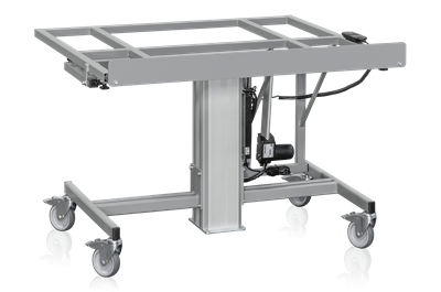 Angled Single Pillar Table Stand Mobile 1200x1200 mm