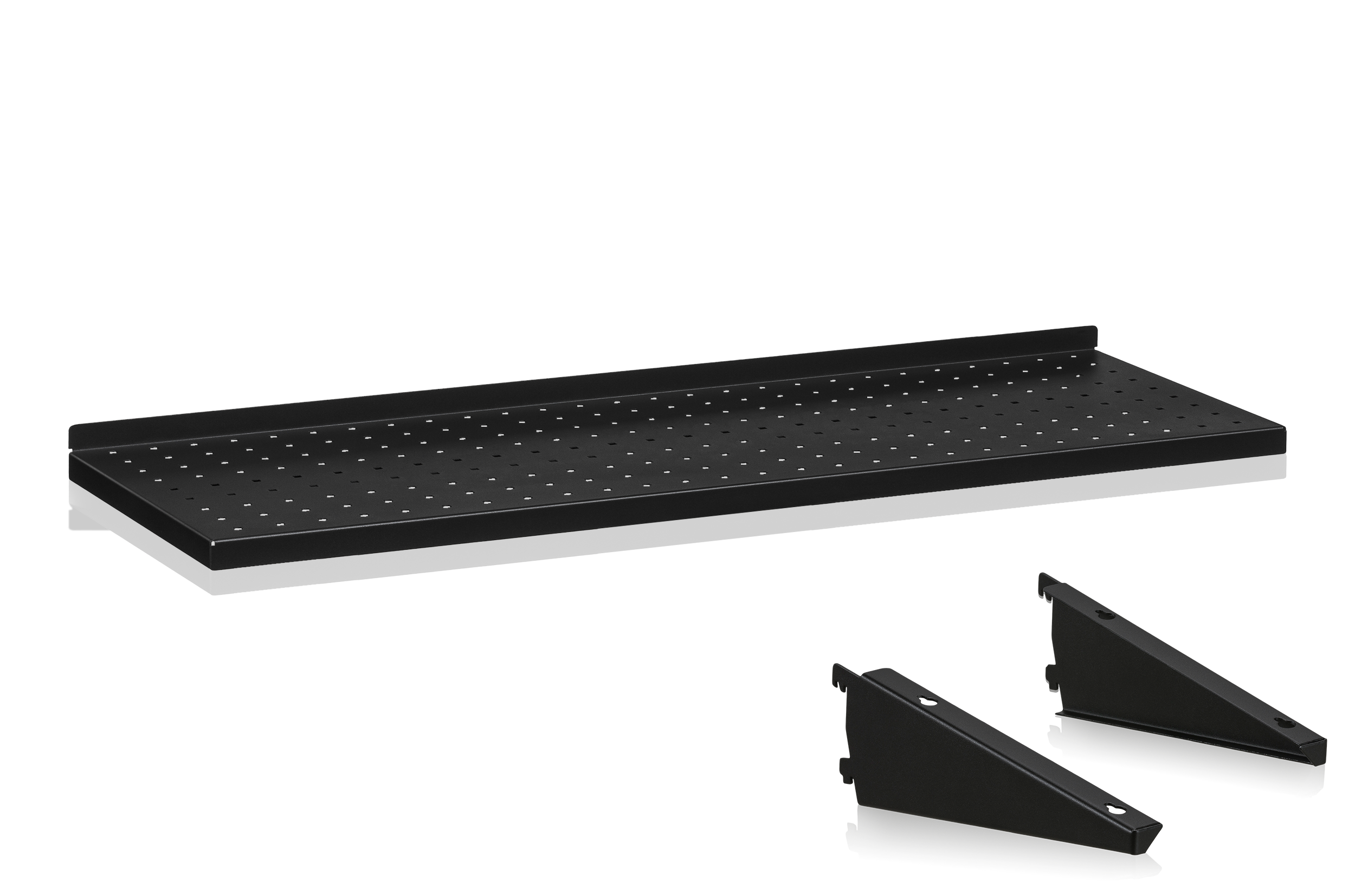 Blechregalboden Perforiert 900x300 mm Regalhalterung Schwarz