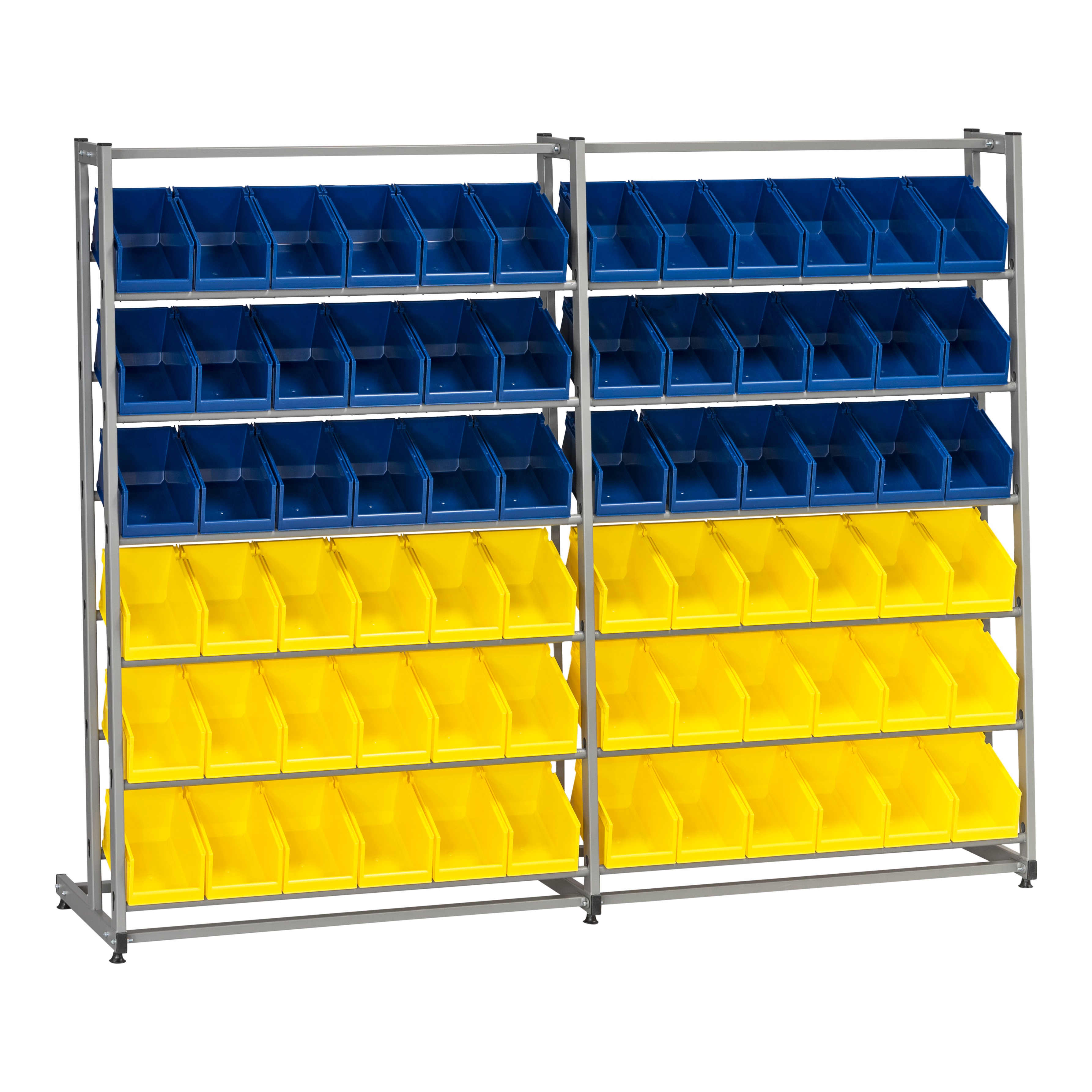 Complete Bin Rack HD 300 2 including 72 Plastic Bins - WFI AB