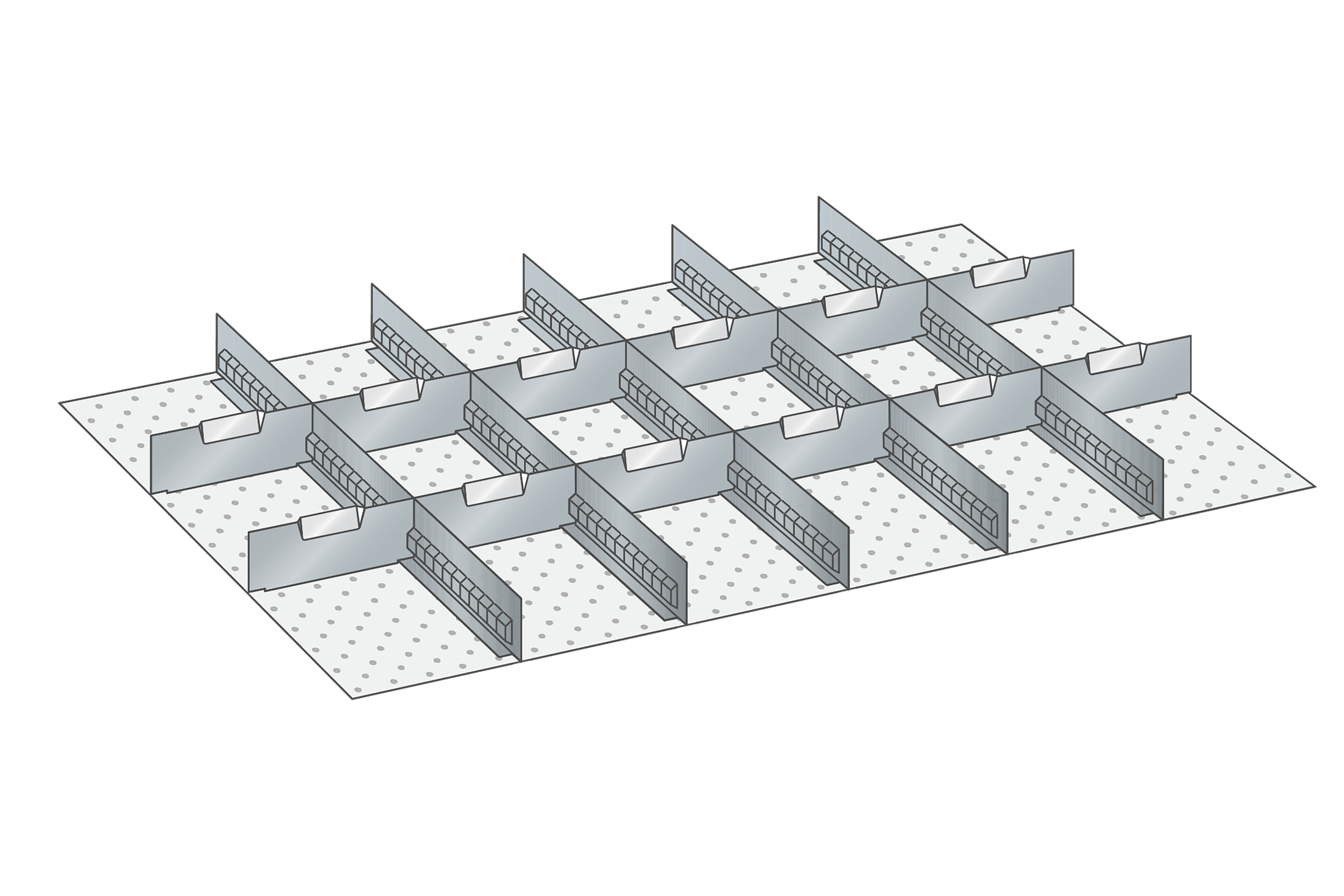 Lådinredning metall 157, 54x36, H=200mm
