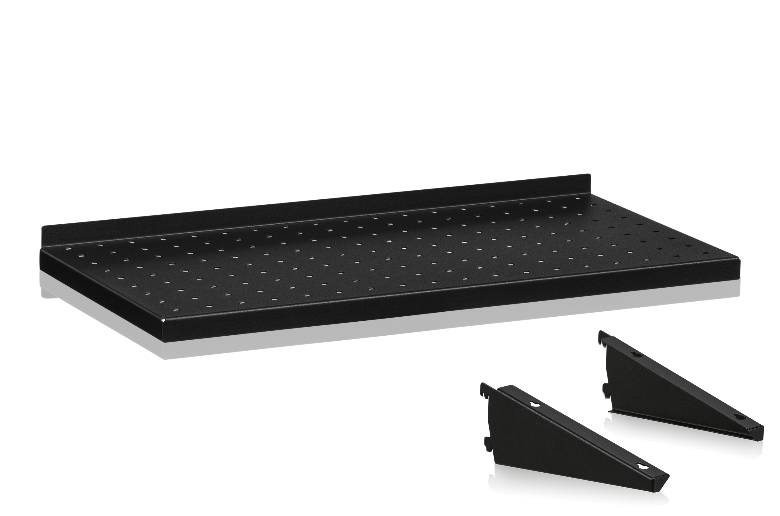 Blechregalboden Perforiert 600x300 mm Regalhalterung Schwarz